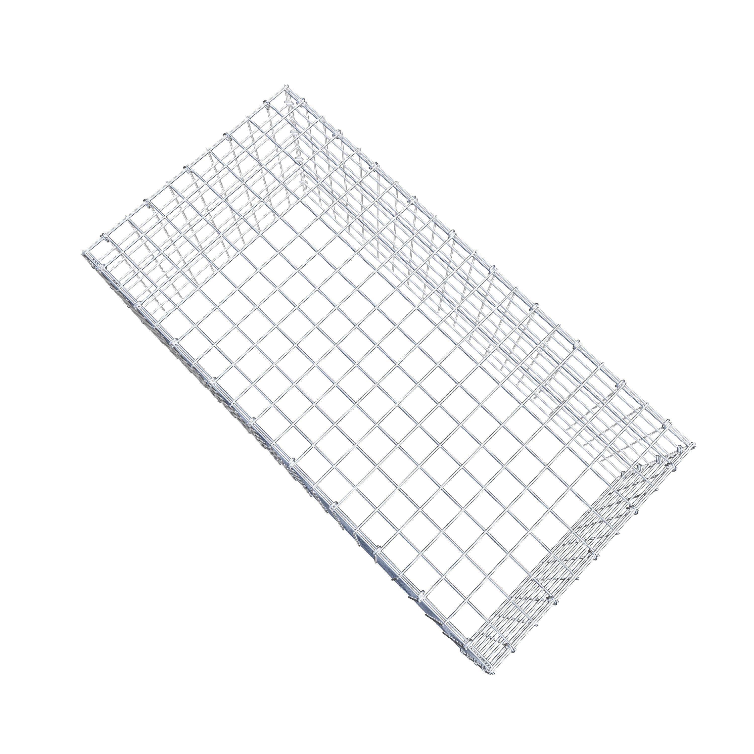 Typ 3 påbyggnadsgabion 100 cm x 40 cm x 50 cm (L x H x D), maskstorlek 5 cm x 5 cm, C-ring