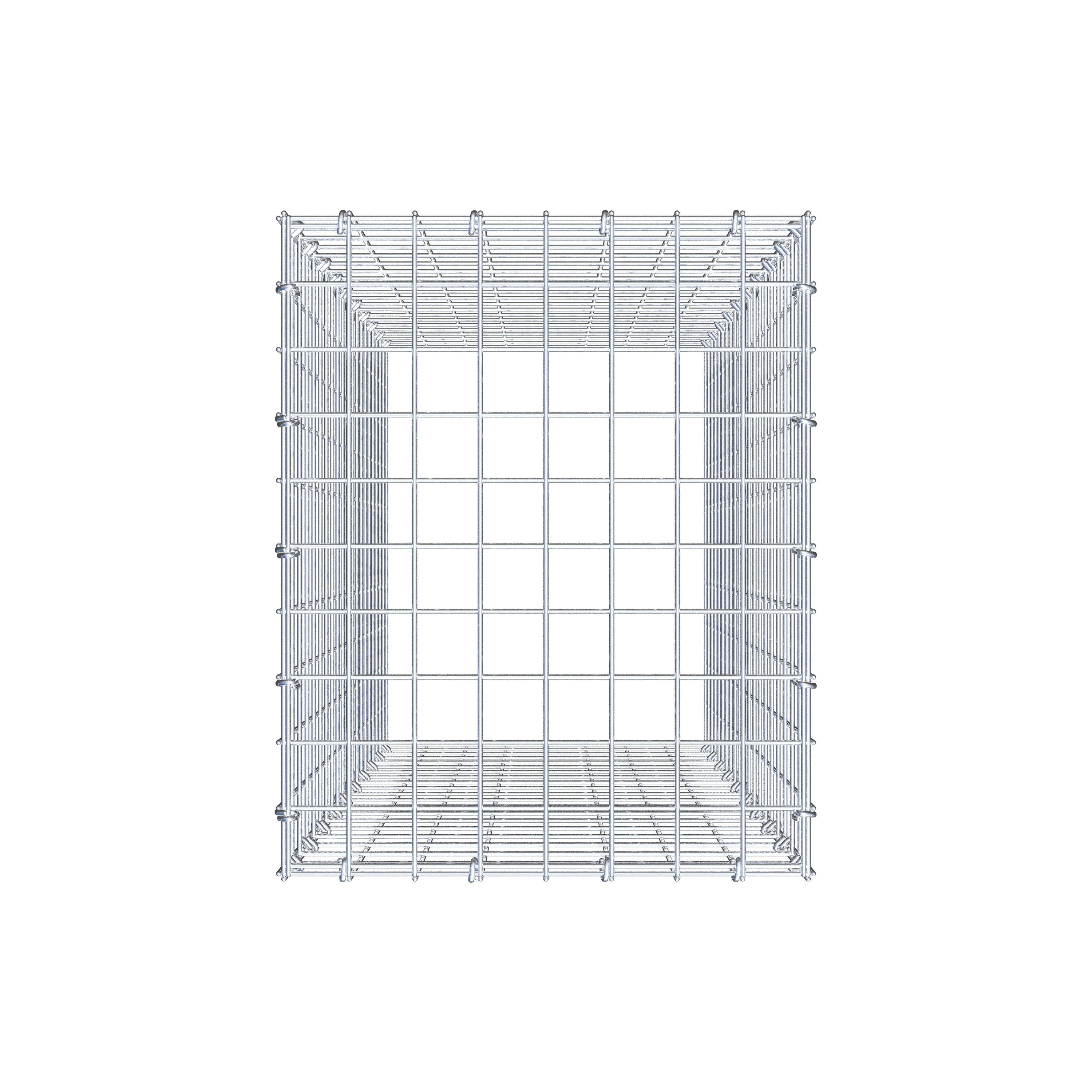 Type 3 oplegkorf 100 cm x 40 cm x 50 cm (L x H x D), maaswijdte 5 cm x 5 cm, C-ring