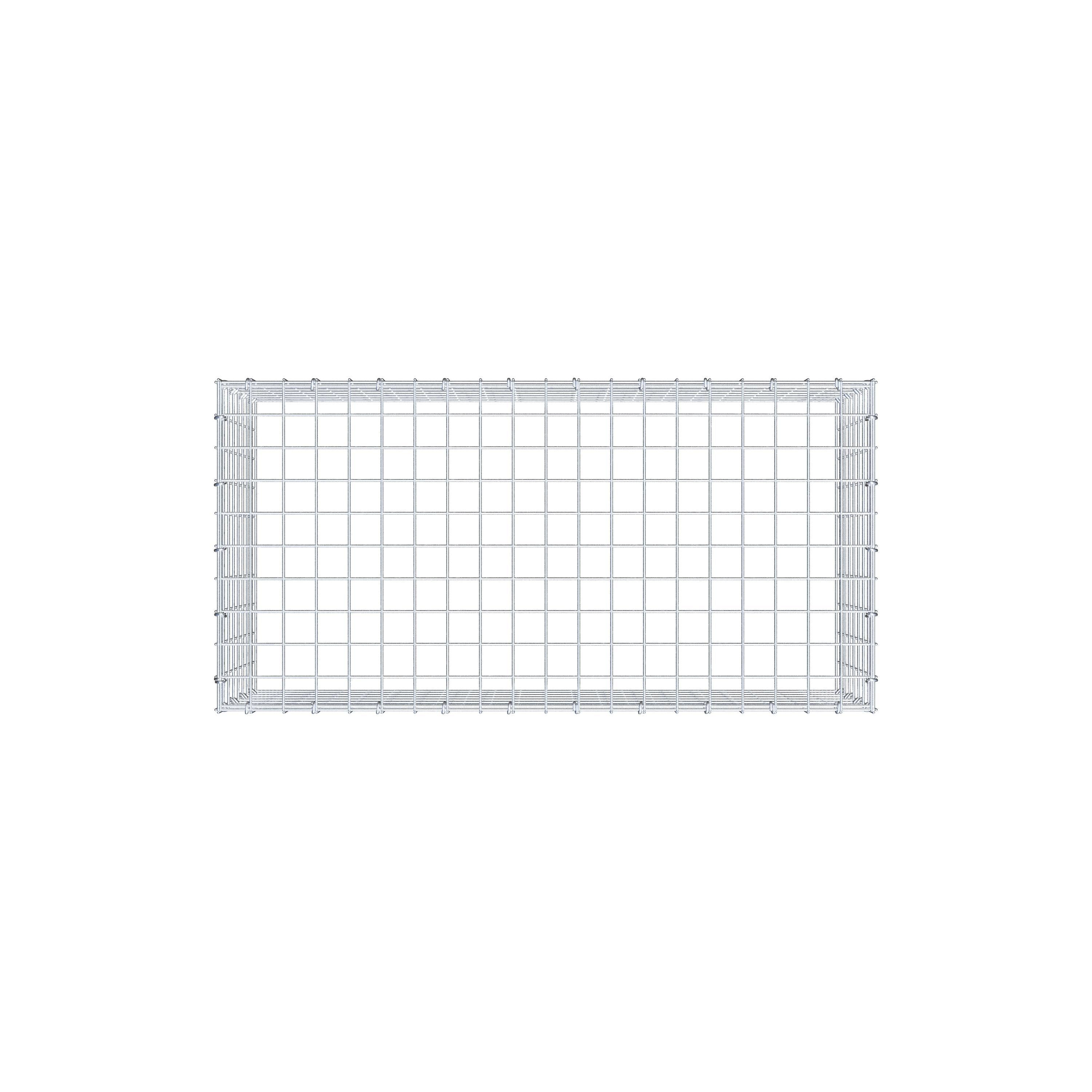 Typ 3 påbyggnadsgabion 100 cm x 40 cm x 50 cm (L x H x D), maskstorlek 5 cm x 5 cm, C-ring