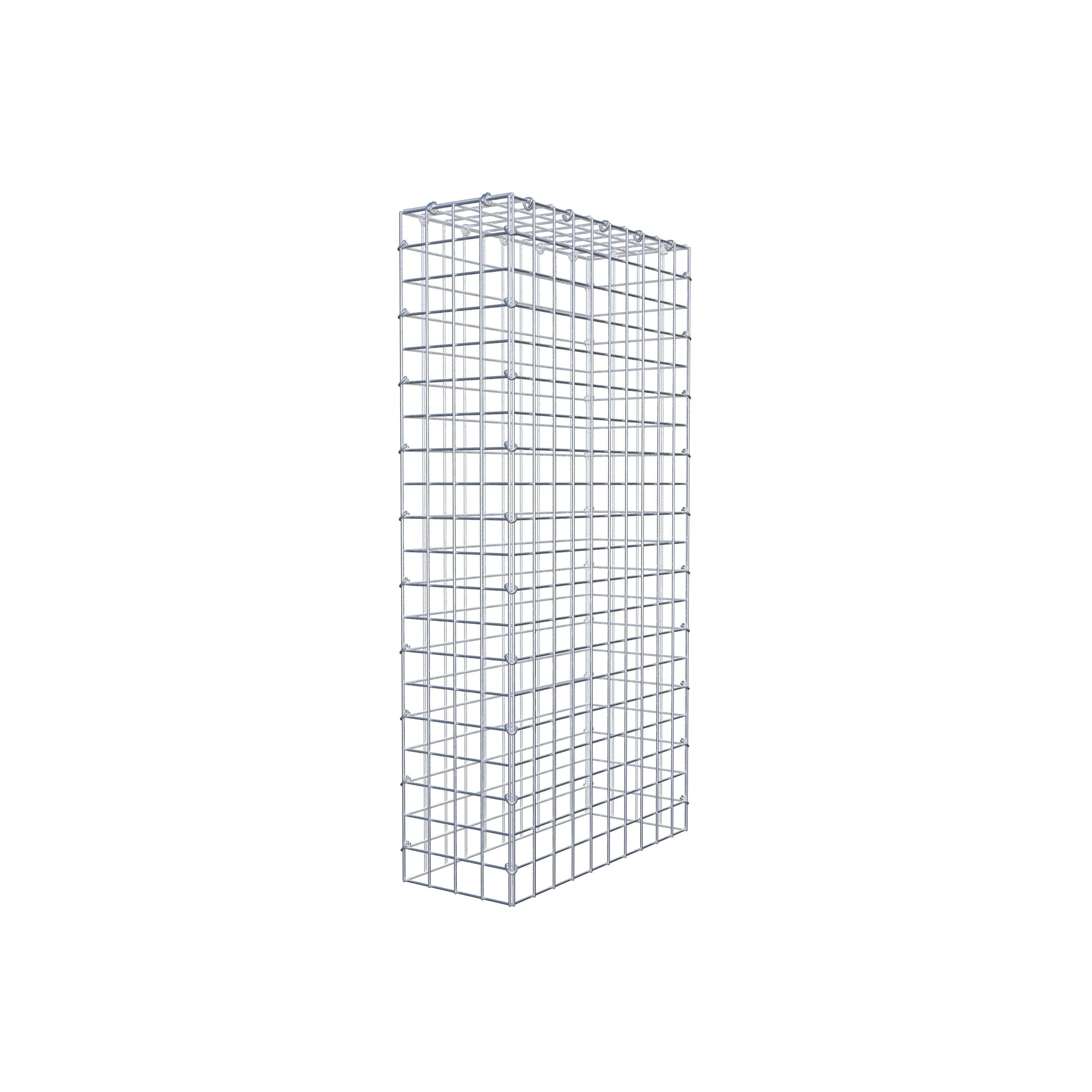 Monteret gabion type 3 100 cm x 50 cm x 20 cm (L x H x D), maskestørrelse 5 cm x 5 cm, C-ring