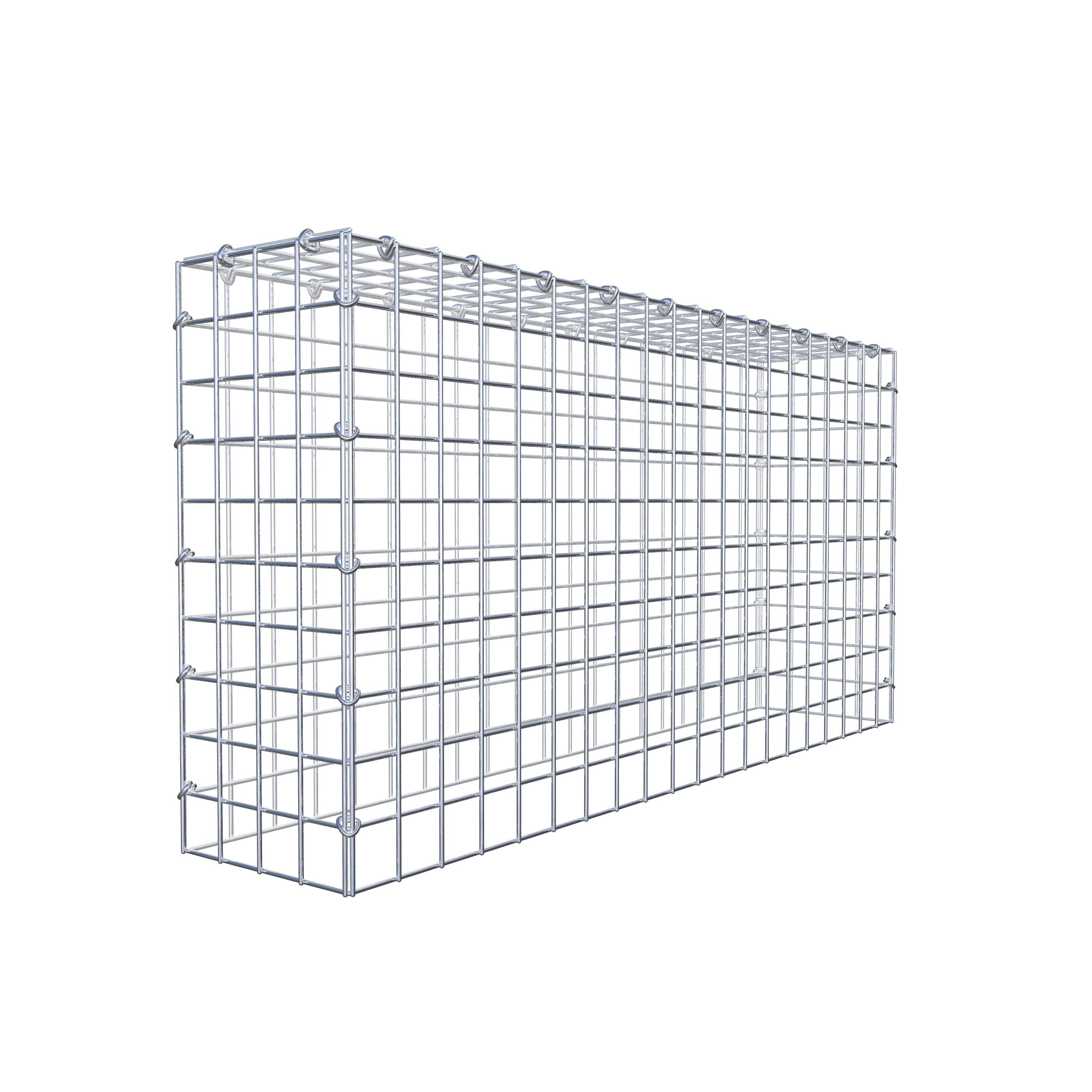 Typ 3 påbyggnadsgabion 100 cm x 50 cm x 20 cm (L x H x D), maskstorlek 5 cm x 5 cm, C-ring