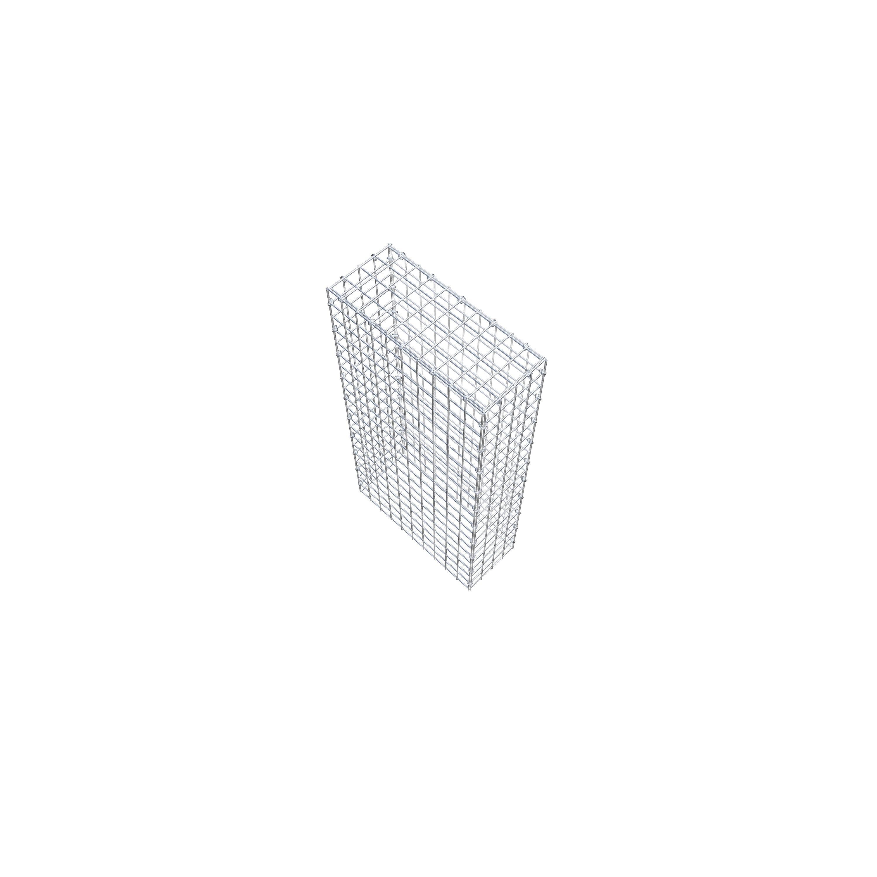 Typ 3 påbyggnadsgabion 100 cm x 50 cm x 20 cm (L x H x D), maskstorlek 5 cm x 5 cm, C-ring