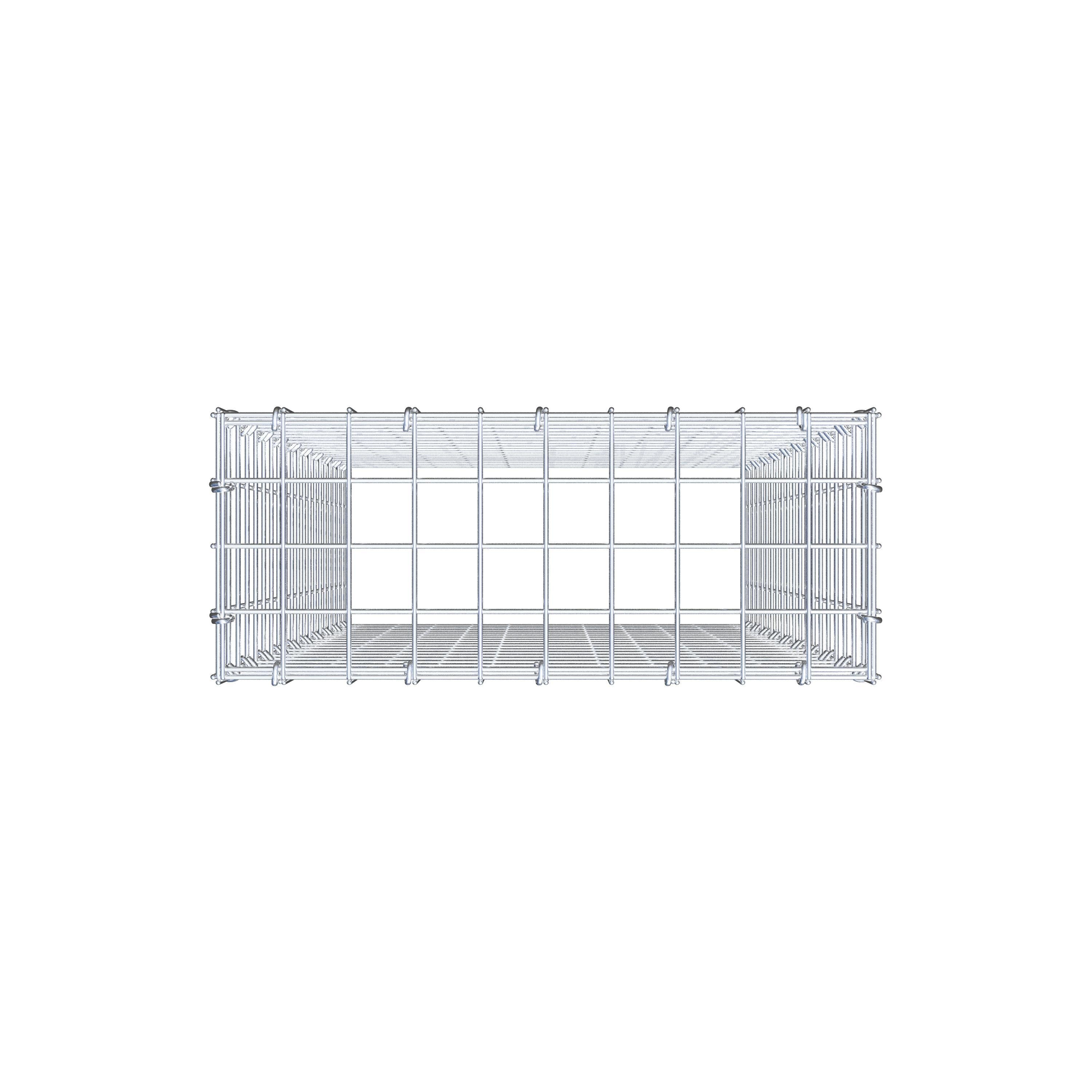 Type 3 oplegkorf 100 cm x 50 cm x 20 cm (L x H x D), maaswijdte 5 cm x 5 cm, C-ring