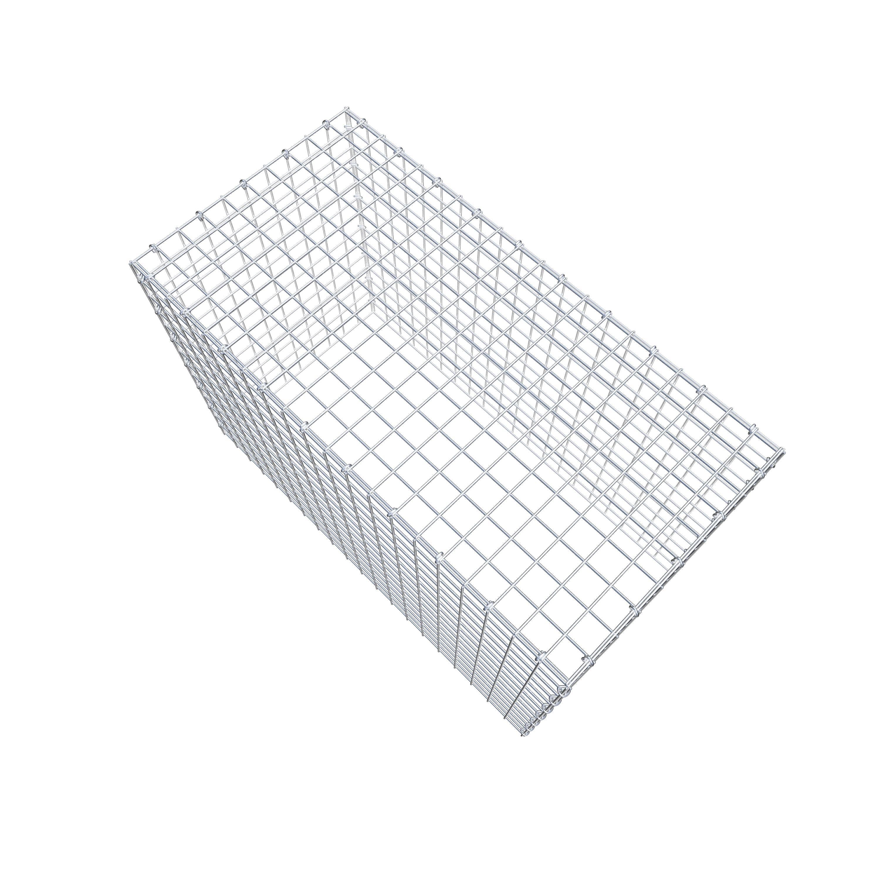 Monteret gabion type 3 100 cm x 70 cm x 50 cm (L x H x D), maskestørrelse 5 cm x 5 cm, C-ring