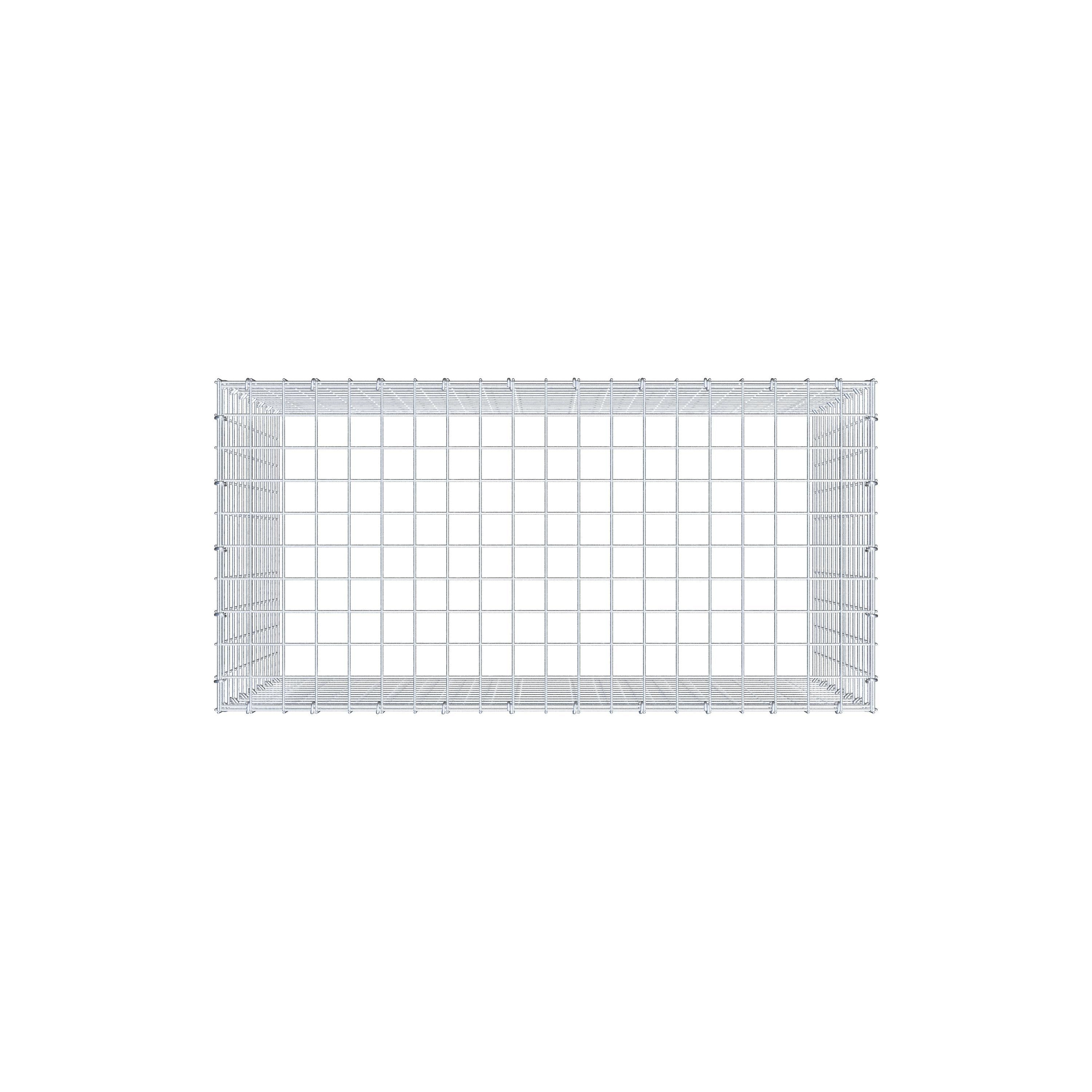 Monteret gabion type 3 100 cm x 70 cm x 50 cm (L x H x D), maskestørrelse 5 cm x 5 cm, C-ring