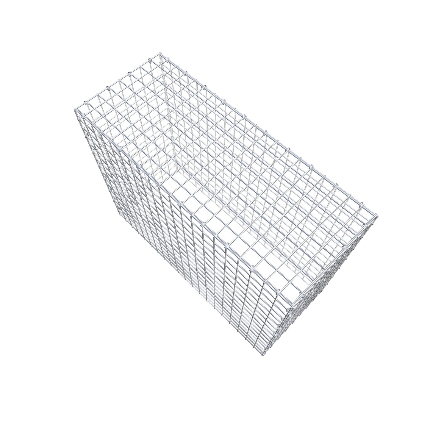 Typ 3 påbyggnadsgabion 100 cm x 80 cm x 40 cm (L x H x D), maskstorlek 5 cm x 5 cm, C-ring