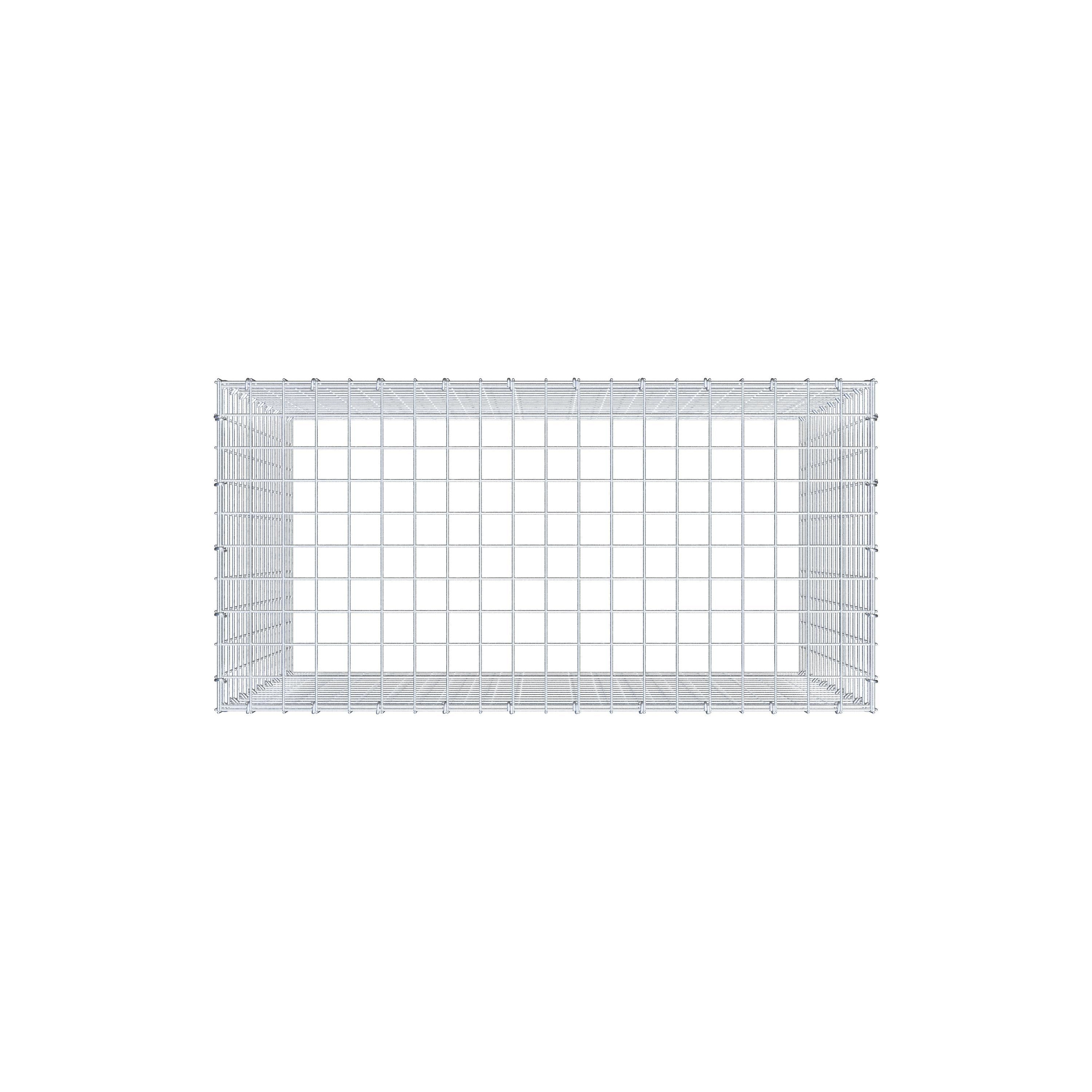 Monteret gabion type 3 100 cm x 90 cm x 50 cm (L x H x D), maskestørrelse 5 cm x 5 cm, C-ring