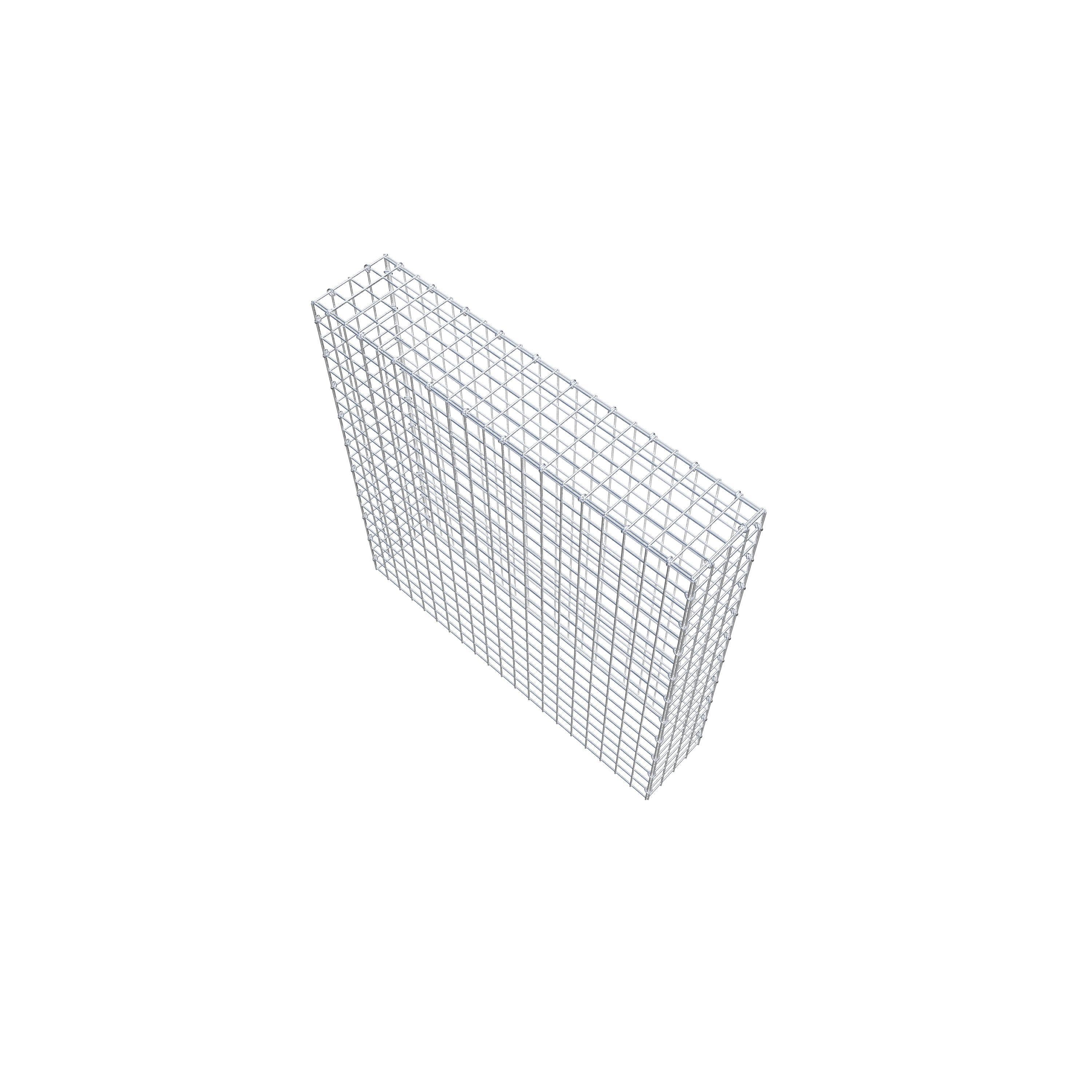 Monteret gabion type 3 100 cm x 100 cm x 20 cm (L x H x D), maskestørrelse 5 cm x 5 cm, C-ring