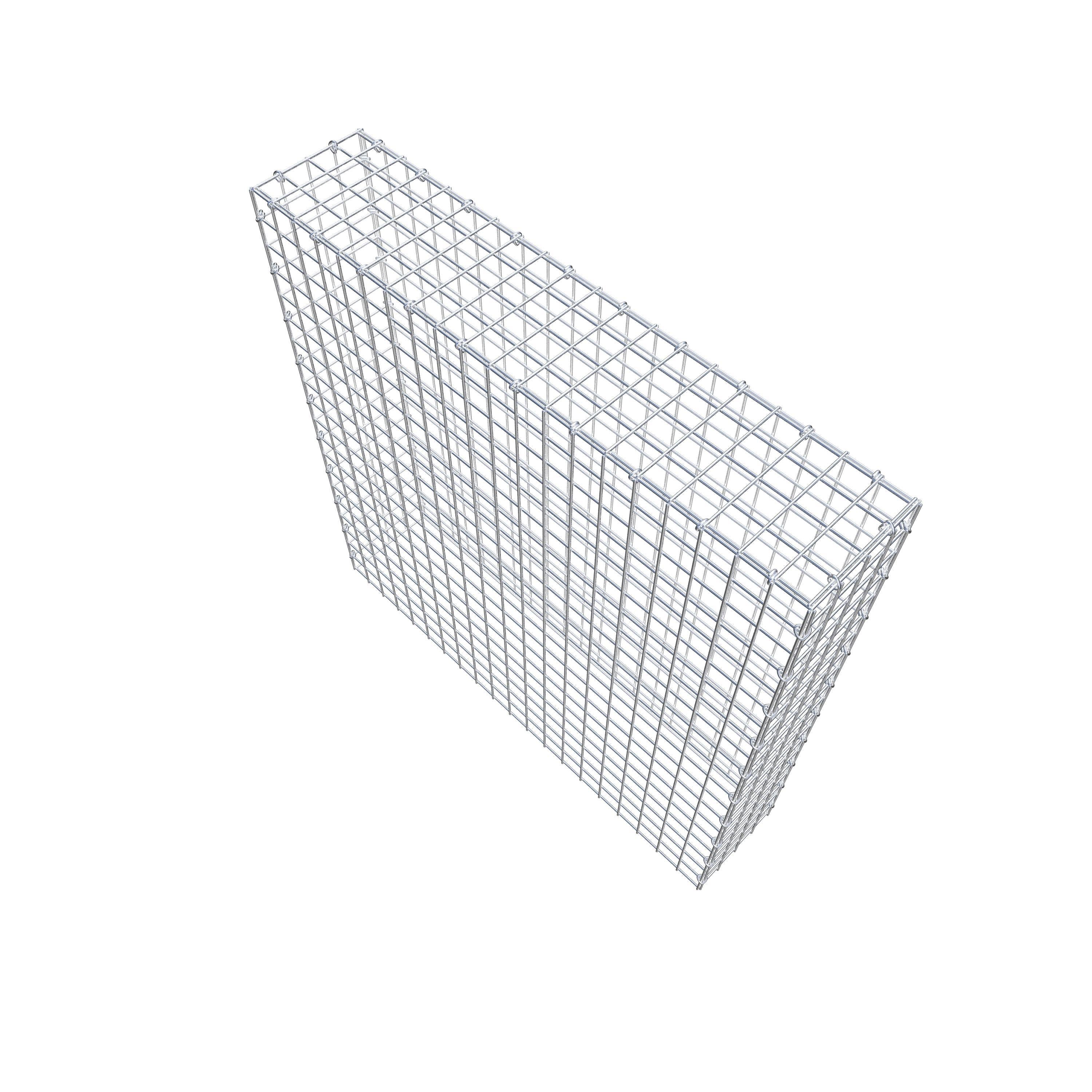 Monteret gabion type 3 100 cm x 100 cm x 20 cm (L x H x D), maskestørrelse 5 cm x 5 cm, C-ring