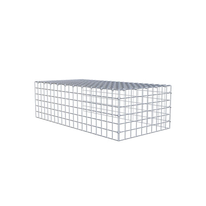 Mounted gabion type 4 100 cm x 30 cm x 50 cm (L x H x D), mesh size 5 cm x 5 cm, C-ring