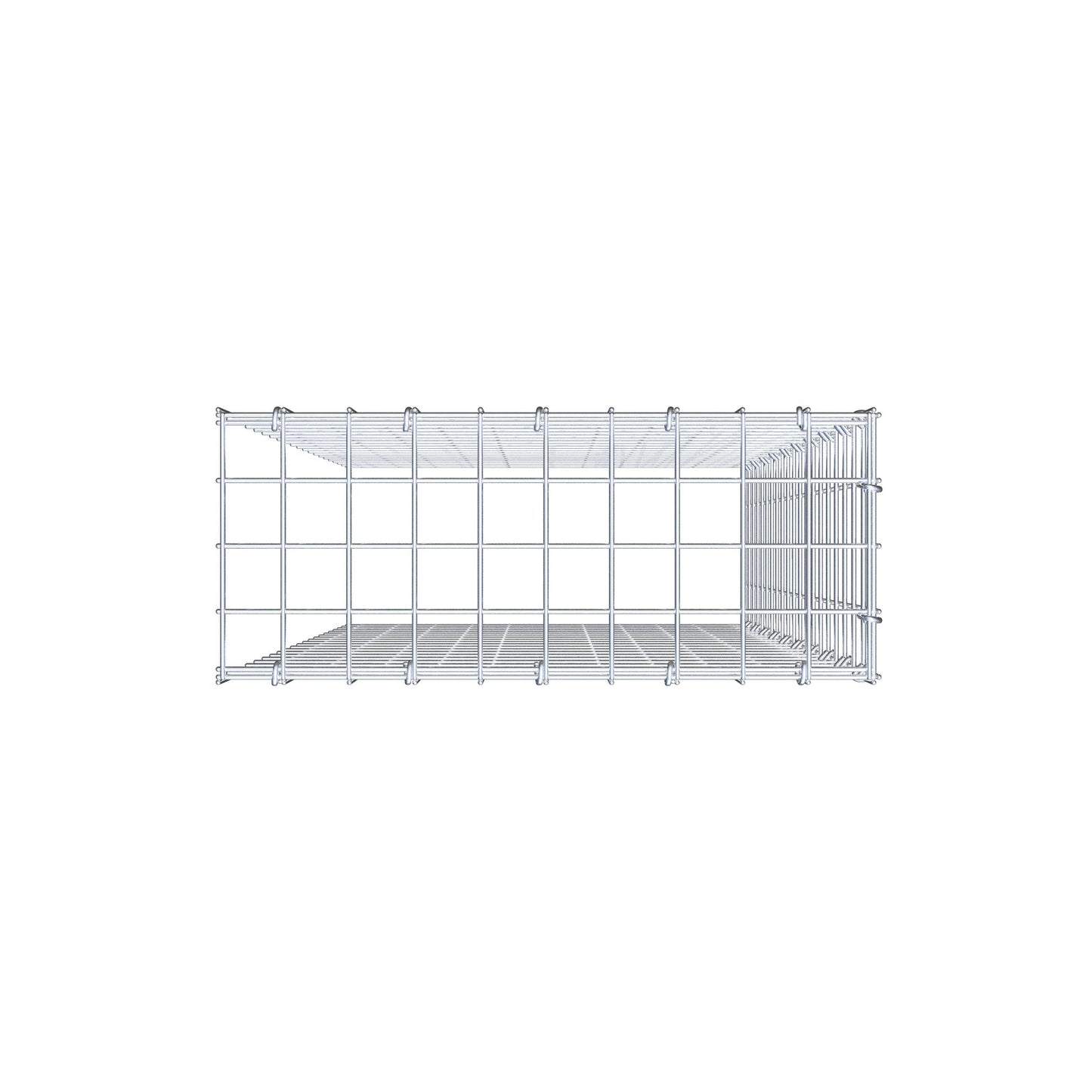 Fästbar gabion typ 4 100 cm x 50 cm x 20 cm (L x H x D), maskstorlek 5 cm x 5 cm, C-ring