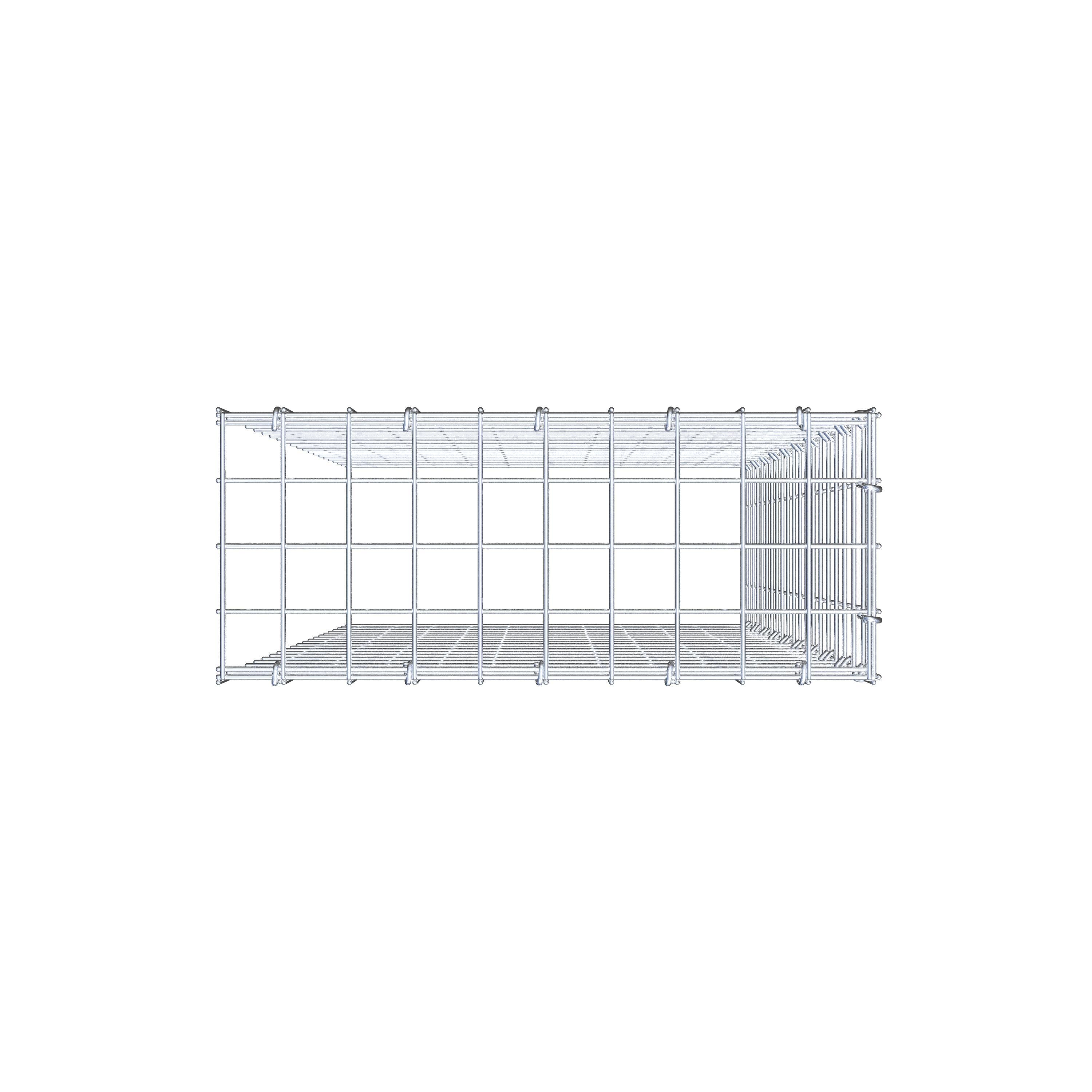 Monteret gabion type 4 100 cm x 50 cm x 20 cm (L x H x D), maskestørrelse 5 cm x 5 cm, C-ring