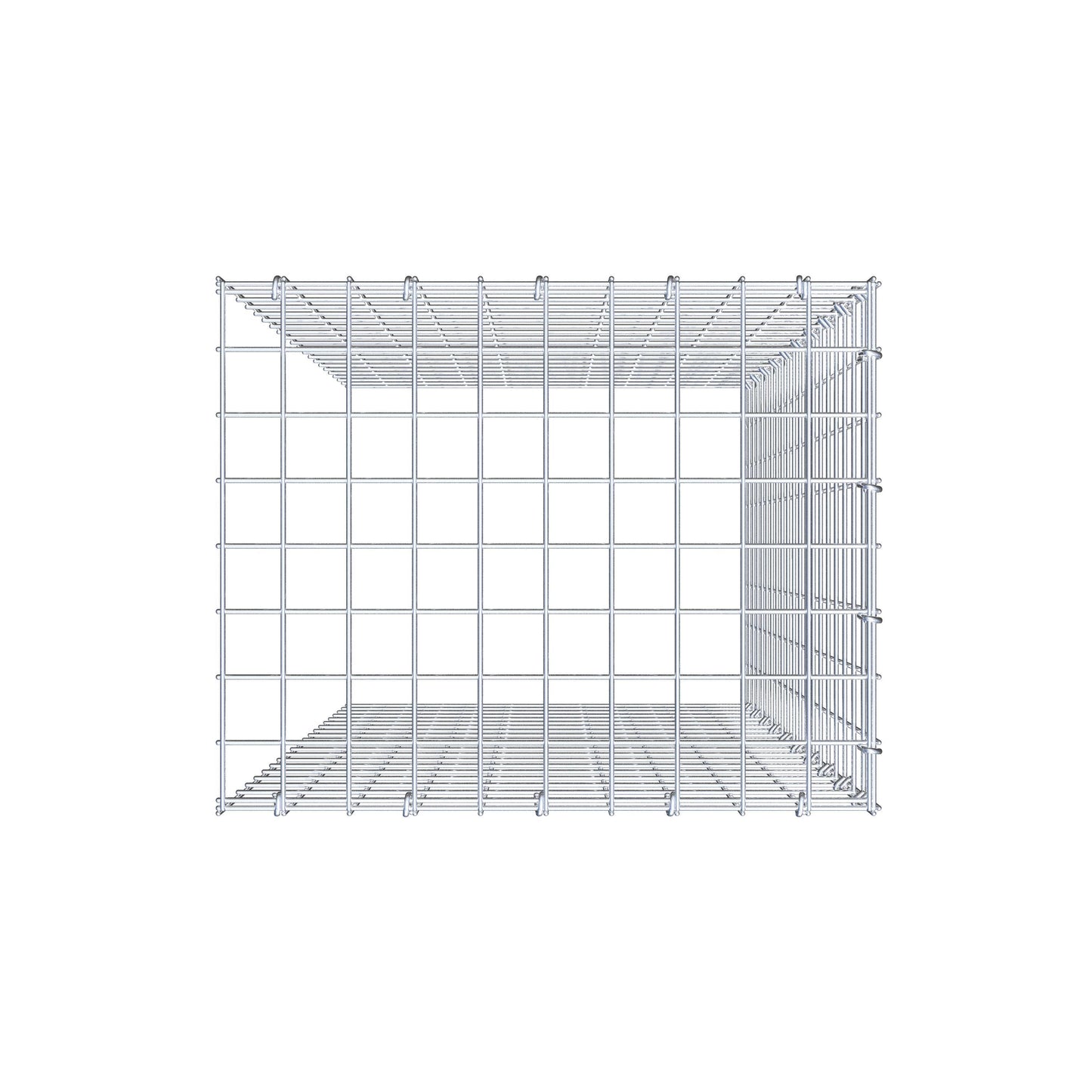 Monteret gabion type 4 100 cm x 50 cm x 40 cm (L x H x D), maskestørrelse 5 cm x 5 cm, C-ring