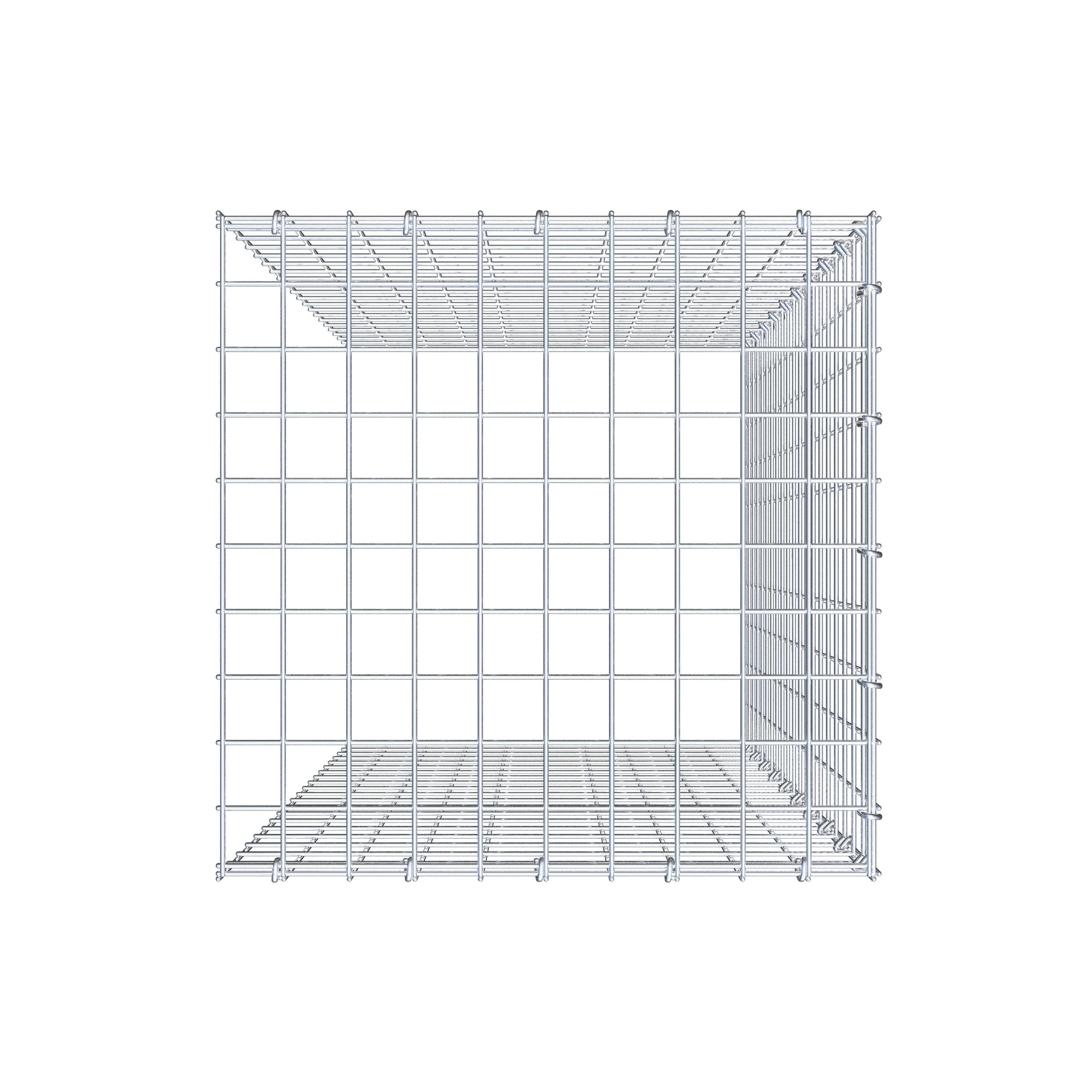 Gabião Tipo 4 100 cm x 50 cm x 50 cm (C x A x P), malhagem 5 cm x 5 cm, anel C