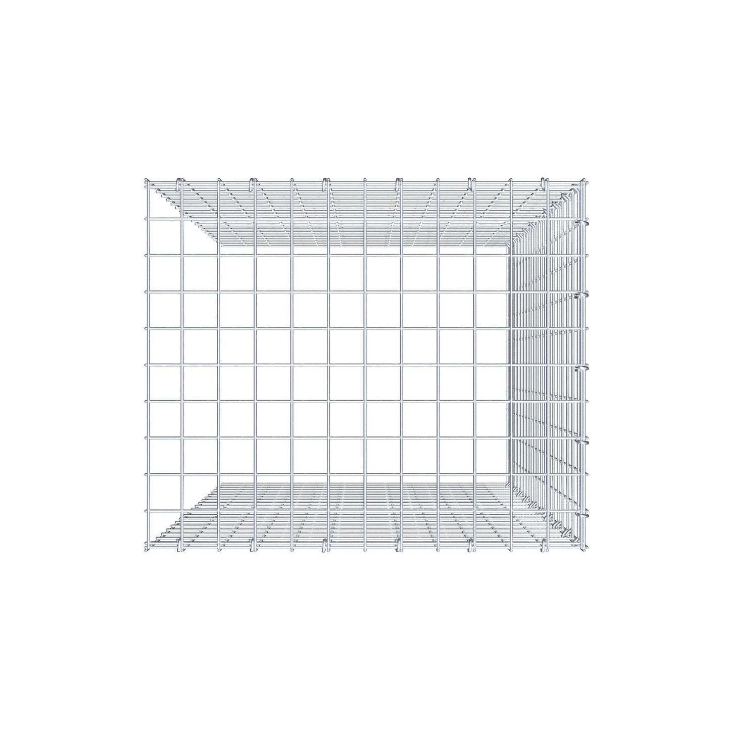 Fästbar gabion typ 4 100 cm x 60 cm x 50 cm (L x H x D), maskstorlek 5 cm x 5 cm, C-ring