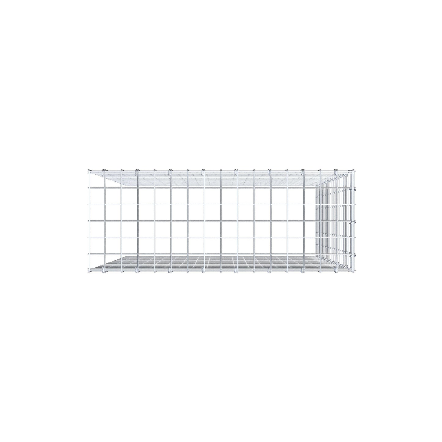 Mounted gabion type 4 100 cm x 80 cm x 30 cm (L x H x D), mesh size 5 cm x 5 cm, C-ring