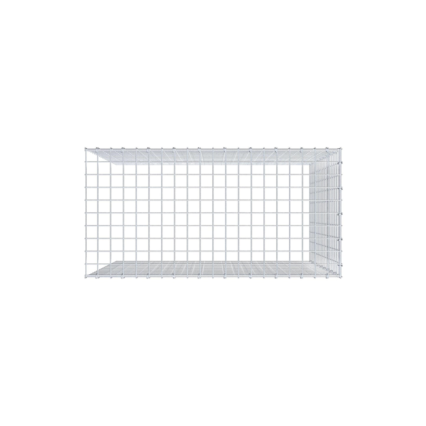 Mounted gabion type 4 100 cm x 100 cm x 50 cm (L x H x D), mesh size 5 cm x 5 cm, C-ring