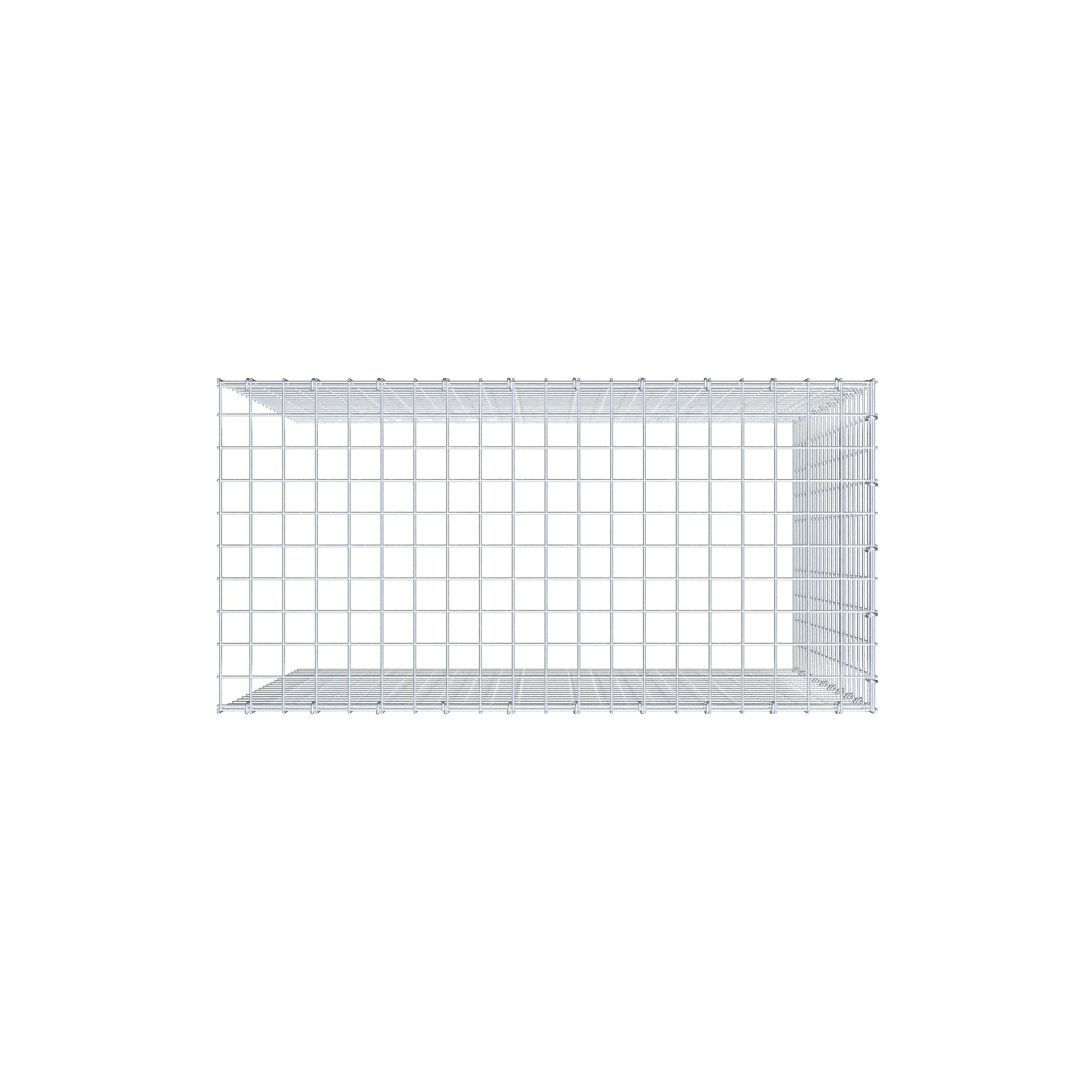 Extra gabion typ 4 100 cm x 100 cm x 50 cm (L x H x D), maskstorlek 5 cm x 5 cm, C-ring