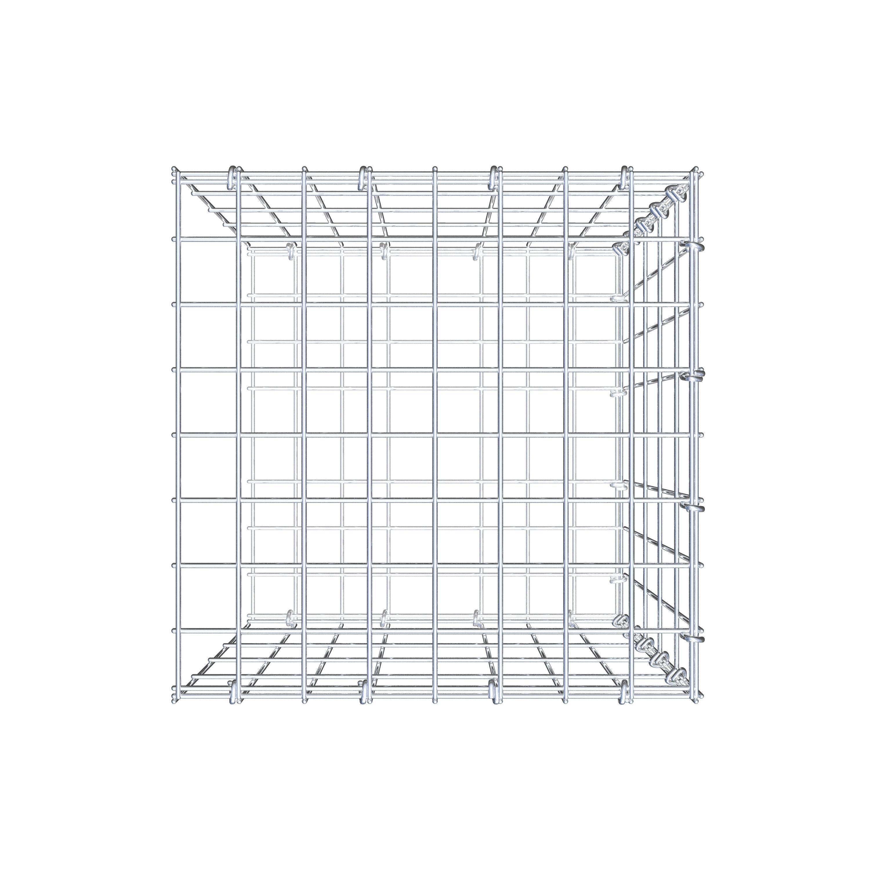 Mounted gabion type 2 50 cm x 40 cm x 40 cm, mesh size 5 cm x 10 cm, C-ring