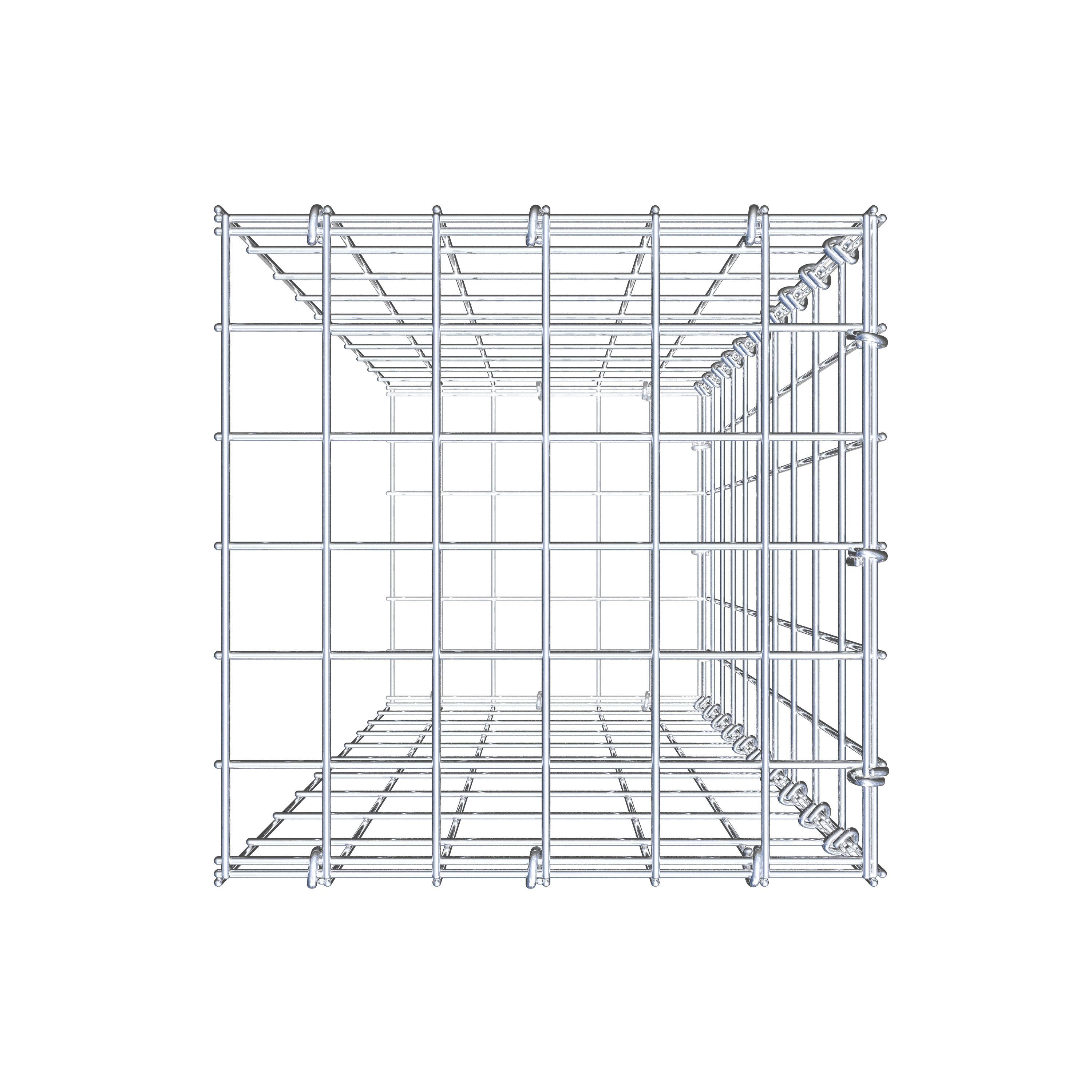 Monteret gabion type 2 100 cm x 30 cm x 30 cm, maskestørrelse 5 cm x 10 cm, C-ring