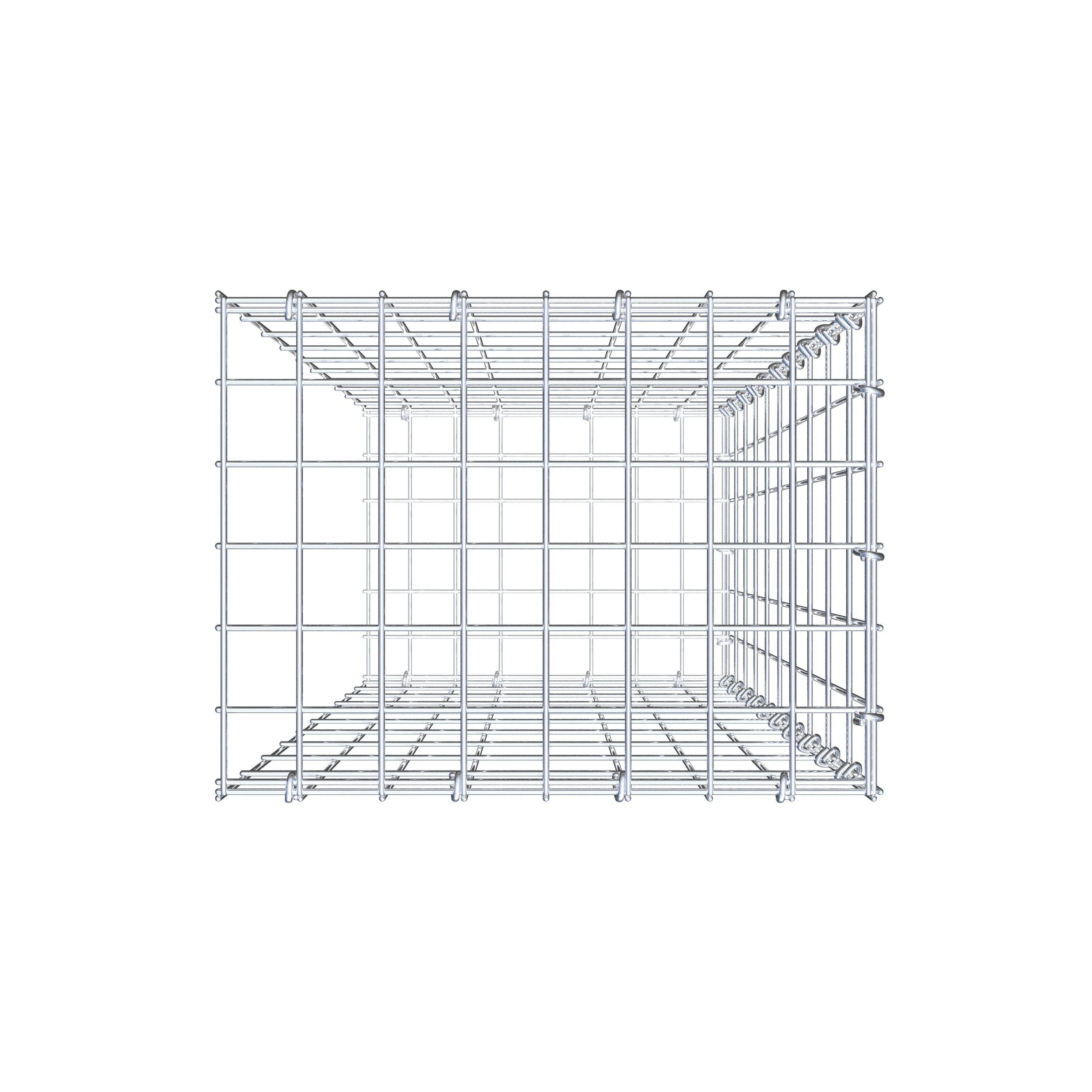 Monteret gabion type 2 100 cm x 40 cm x 30 cm, maskestørrelse 5 cm x 10 cm, C-ring