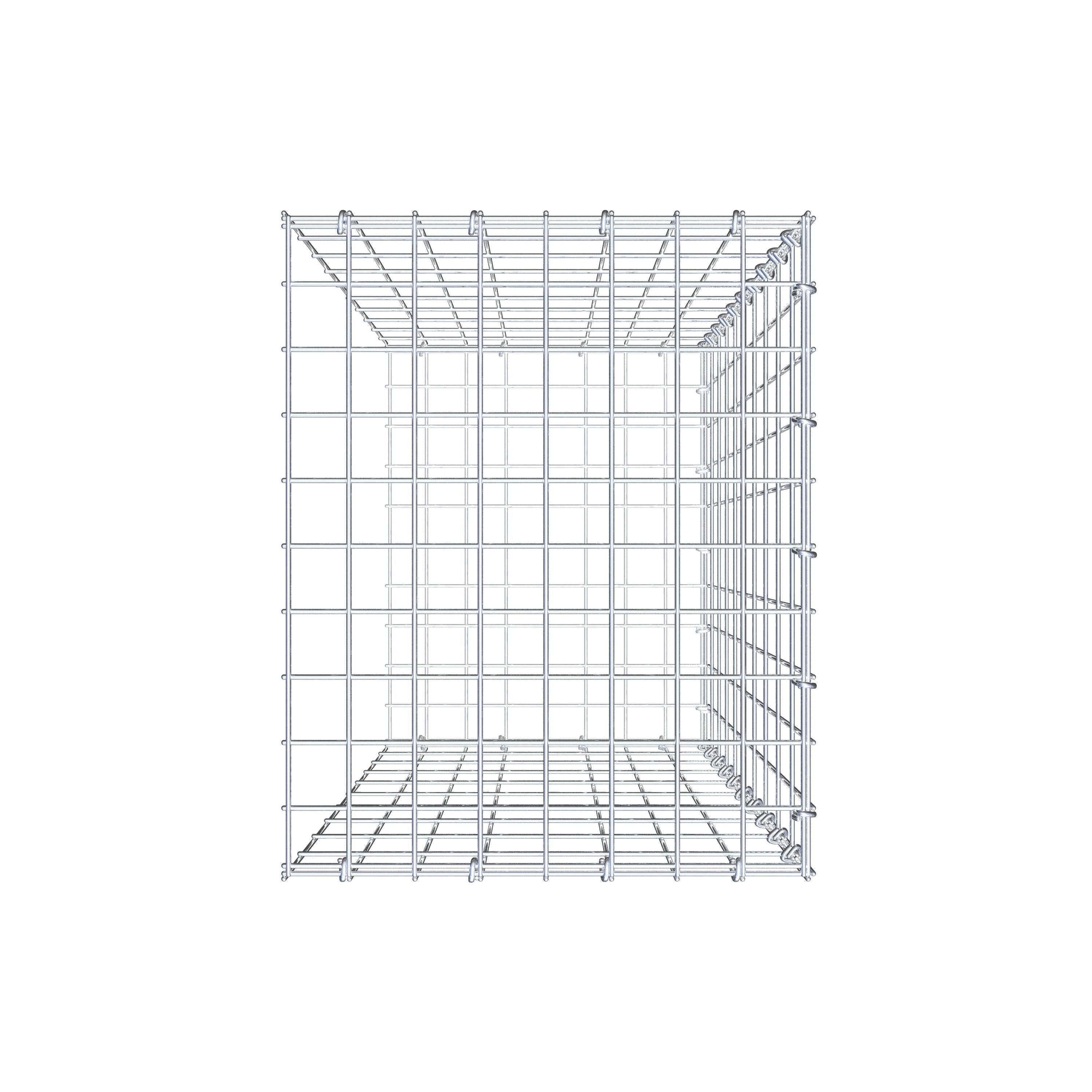 Mounted gabion type 2 100 cm x 40 cm x 50 cm, mesh size 5 cm x 10 cm, C-ring