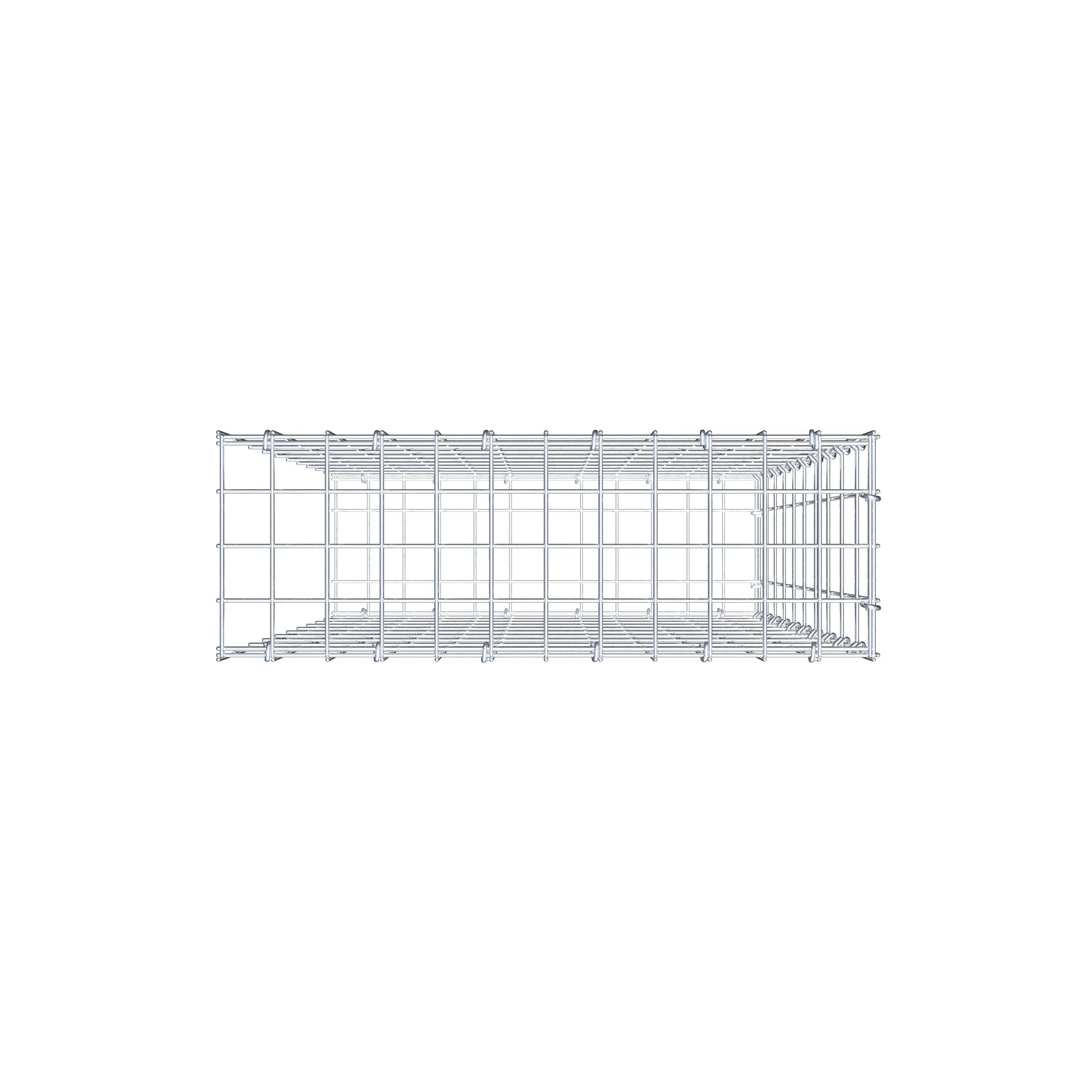 Monteret gabion type 2 100 cm x 60 cm x 20 cm, maskestørrelse 5 cm x 10 cm, C-ring