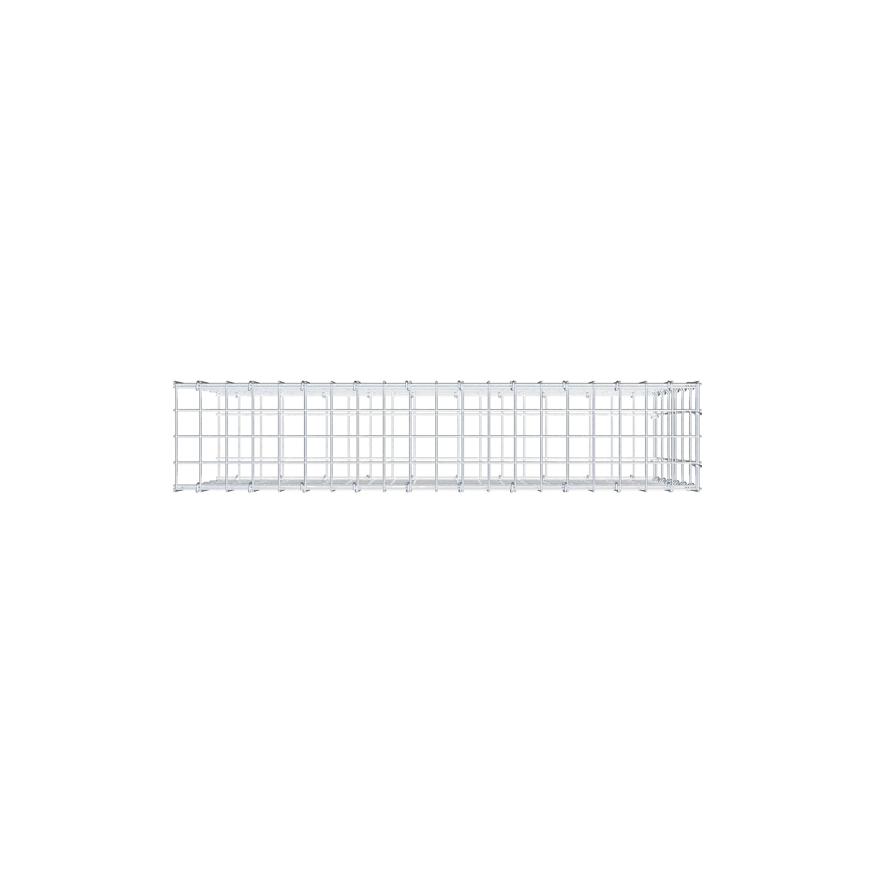 Monteret gabion type 2 100 cm x 60 cm x 20 cm, maskestørrelse 5 cm x 10 cm, C-ring