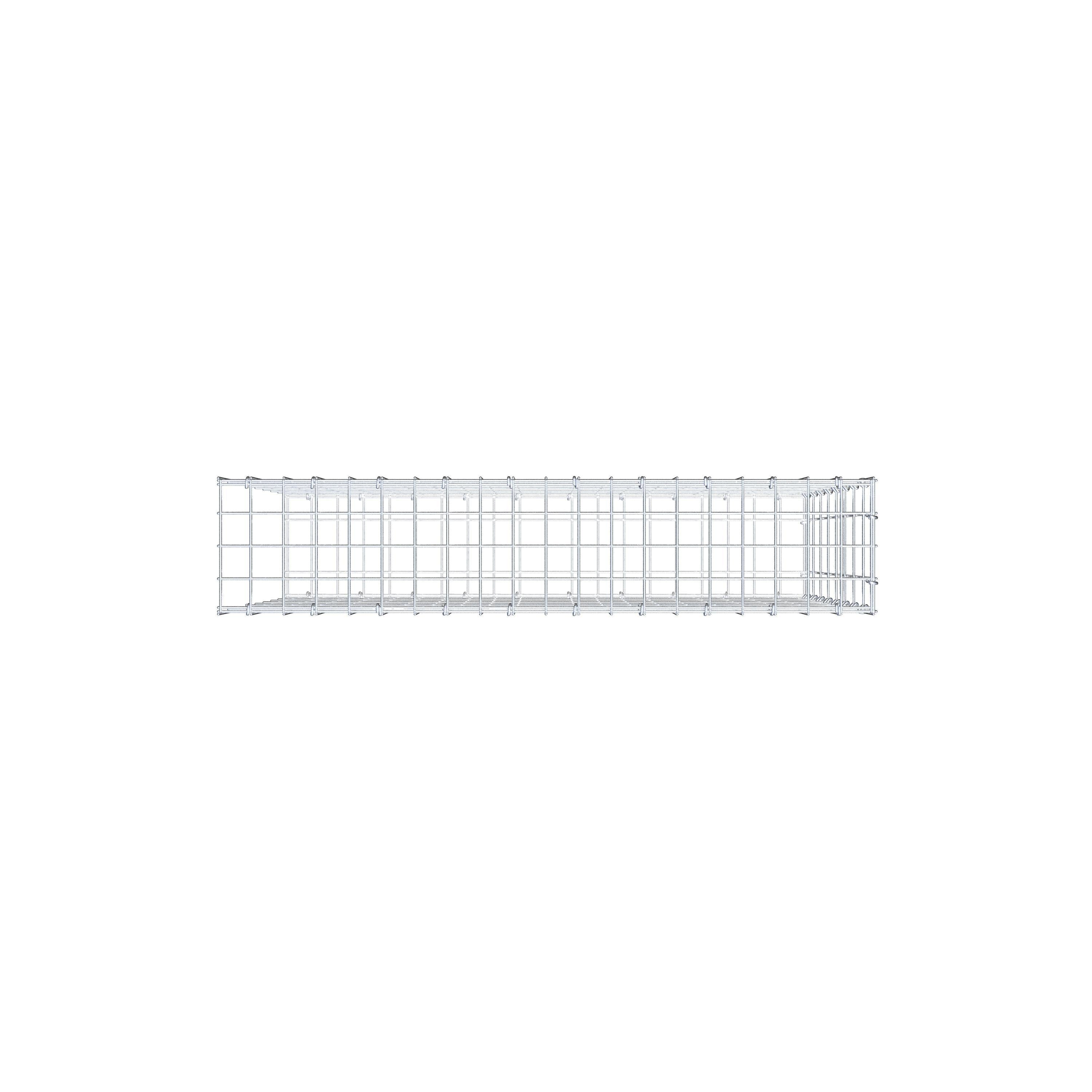 Mounted gabion type 2 100 cm x 80 cm x 20 cm, mesh size 5 cm x 10 cm, C-ring