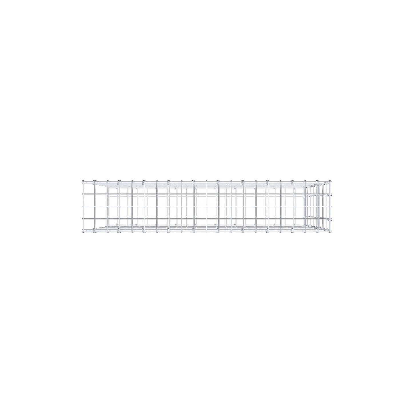 Mounted gabion type 2 100 cm x 80 cm x 20 cm, mesh size 5 cm x 10 cm, C-ring