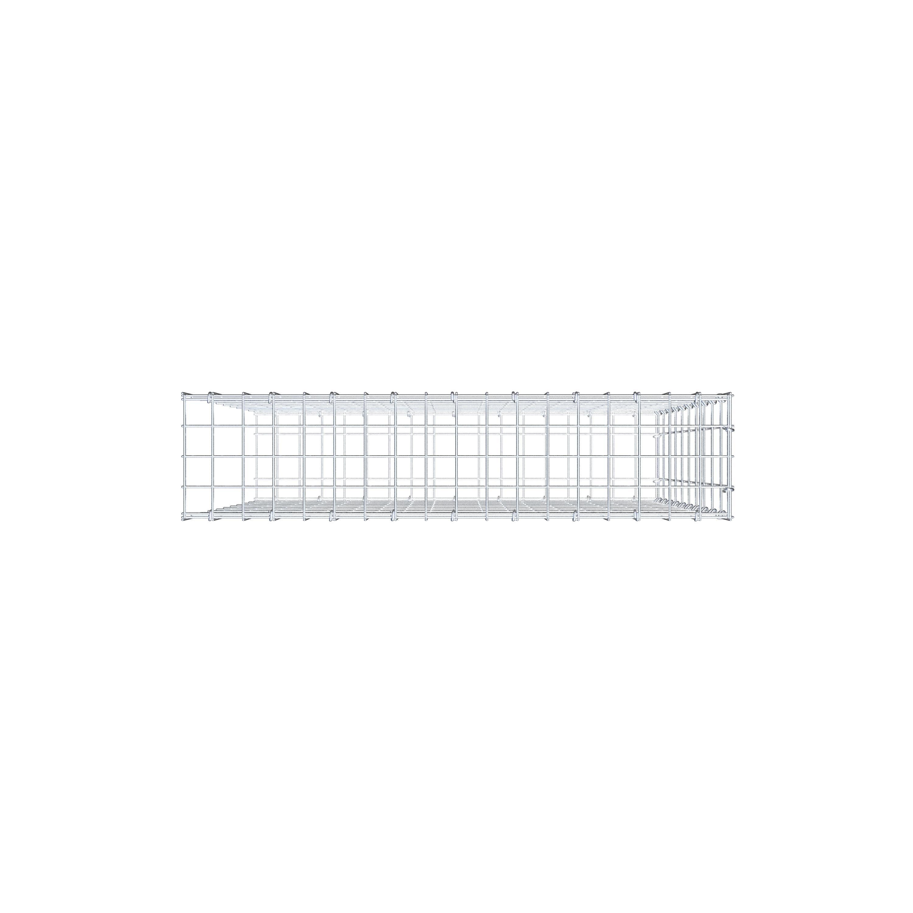 Monteret gabion type 2 100 cm x 90 cm x 20 cm, maskestørrelse 5 cm x 10 cm, C-ring