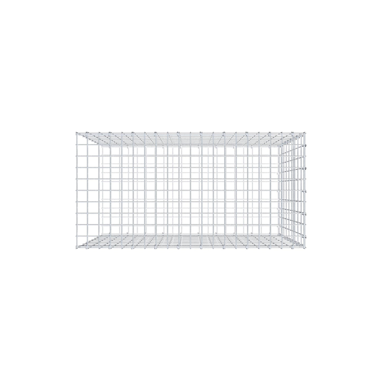 Monteret gabion type 2 100 cm x 90 cm x 50 cm, maskestørrelse 5 cm x 10 cm, C-ring
