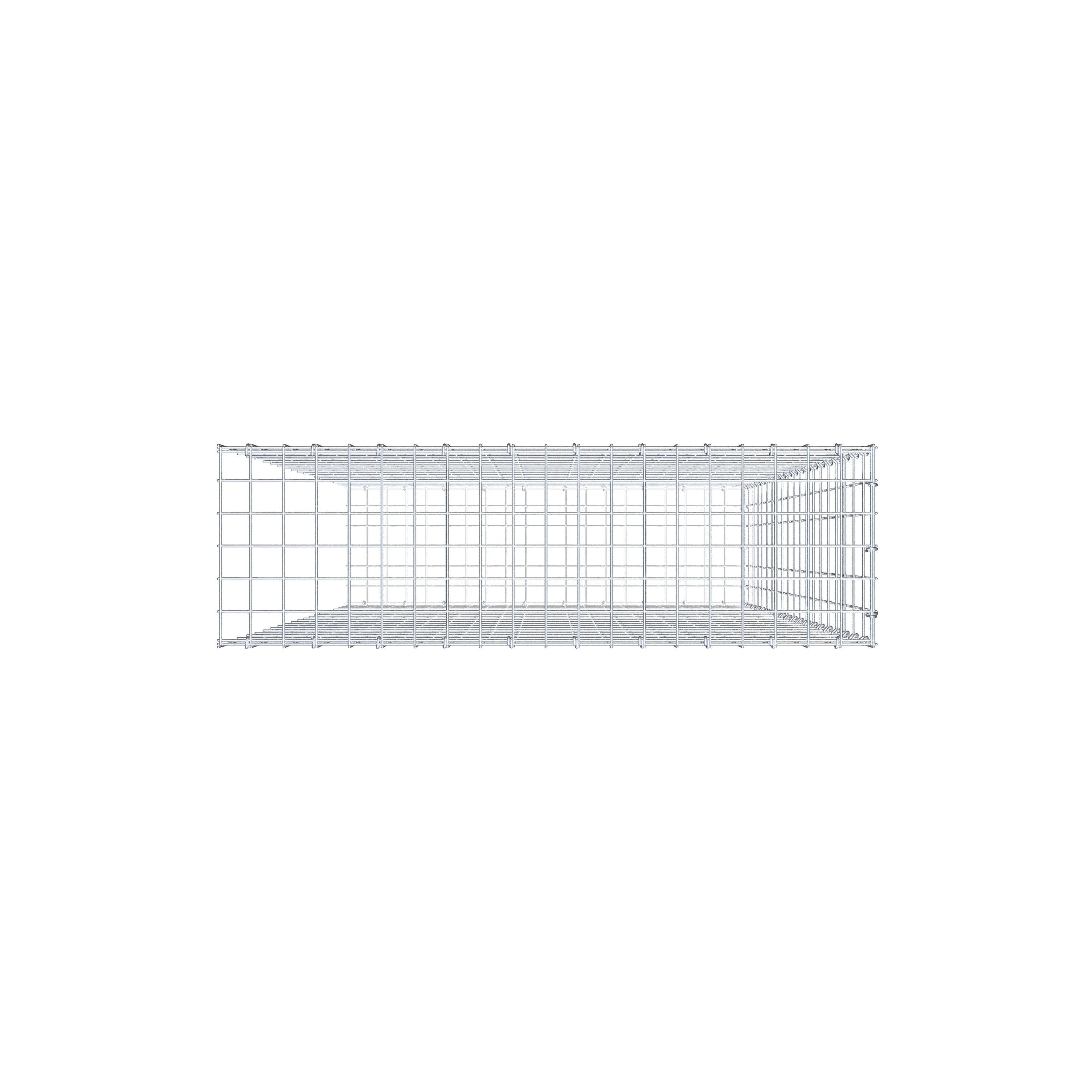 Monteret gabion type 2 200 cm x 100 cm x 30 cm, maskestørrelse 5 cm x 10 cm, C-ring