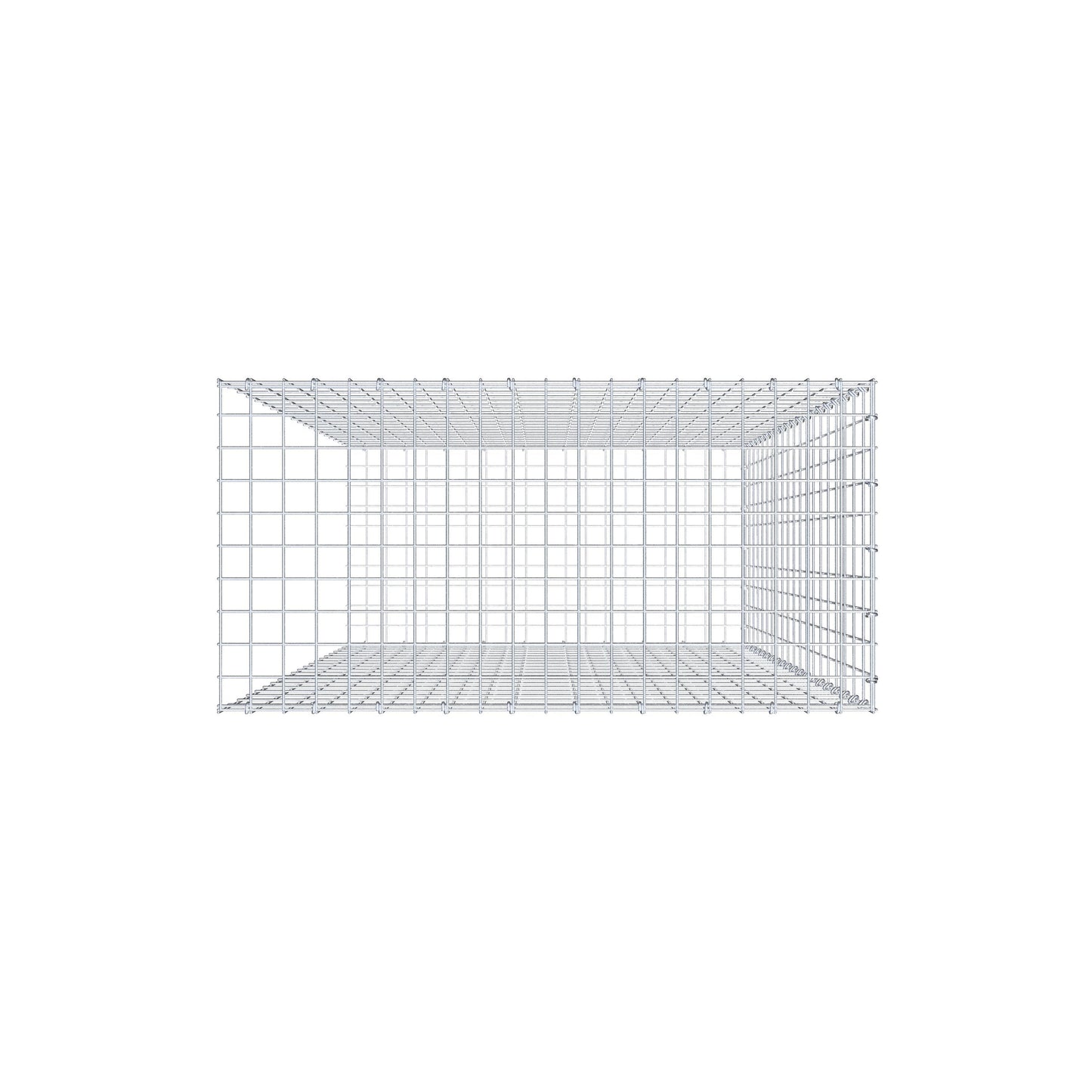 Mounted gabion type 2 200 cm x 100 cm x 50 cm, mesh size 5 cm x 10 cm, C-ring