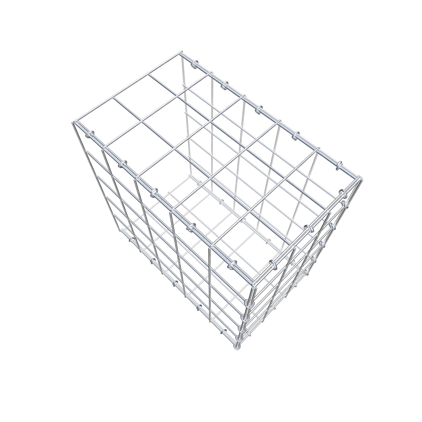 Monteret gabion type 2 50 cm x 50 cm x 30 cm (L x H x D), maskestørrelse 10 cm x 10 cm, C-ring