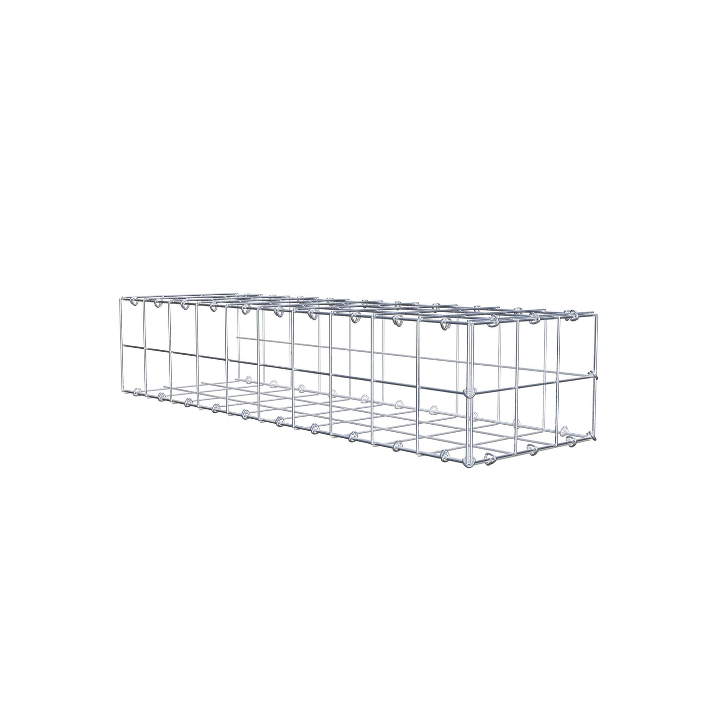 Fästbar gabion typ 2 100 cm x 20 cm x 30 cm (L x H x D), maskstorlek 10 cm x 10 cm, C-ring