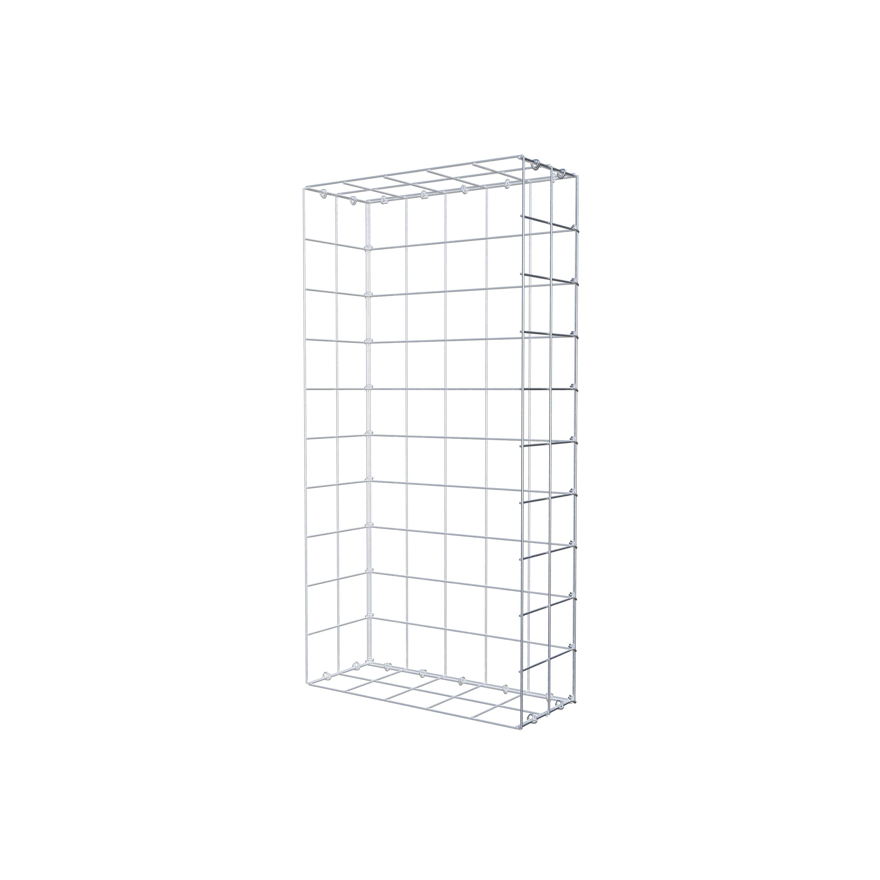 Monteret gabion type 2 100 cm x 20 cm x 50 cm (L x H x D), maskestørrelse 10 cm x 10 cm, C-ring