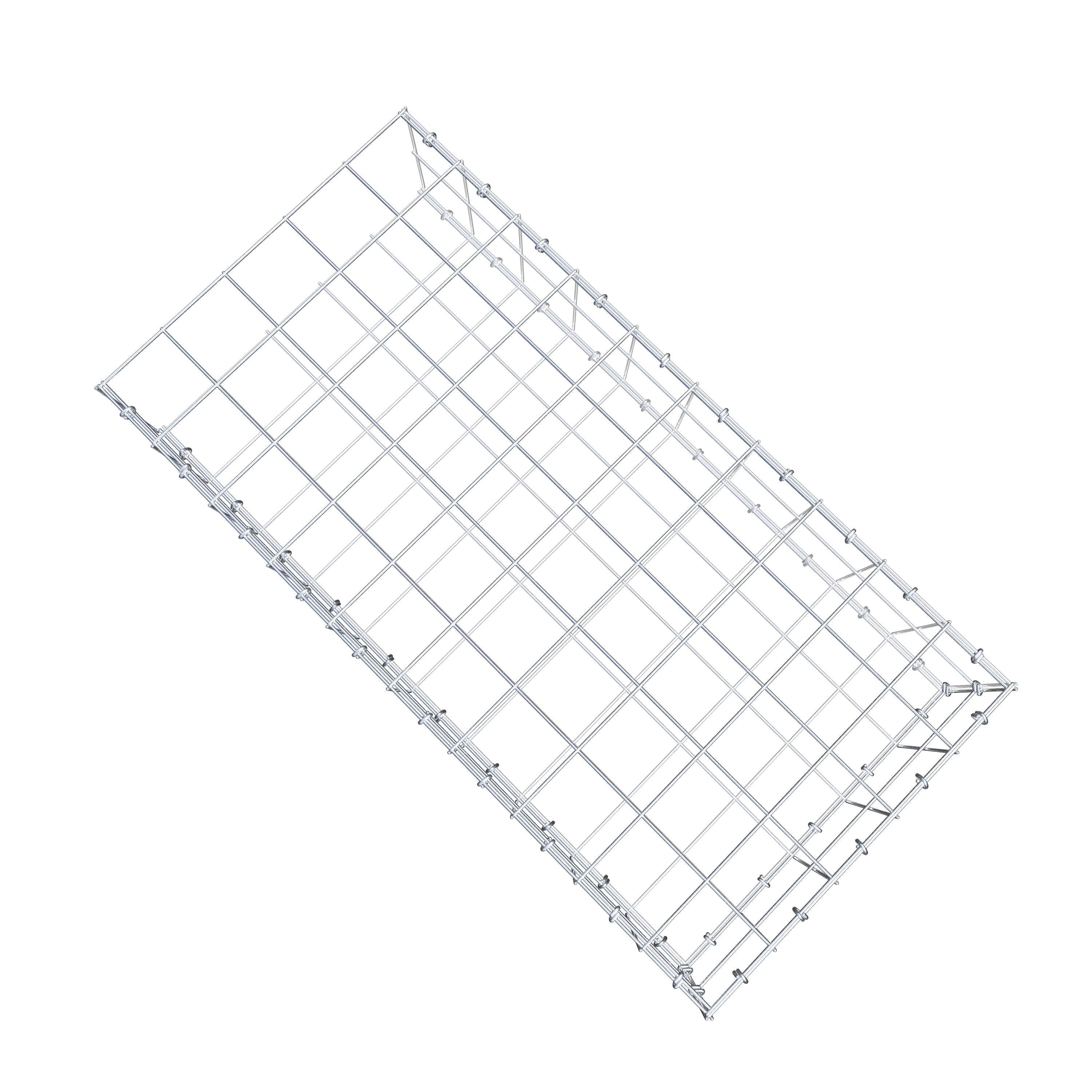 Monteret gabion type 2 100 cm x 20 cm x 50 cm (L x H x D), maskestørrelse 10 cm x 10 cm, C-ring