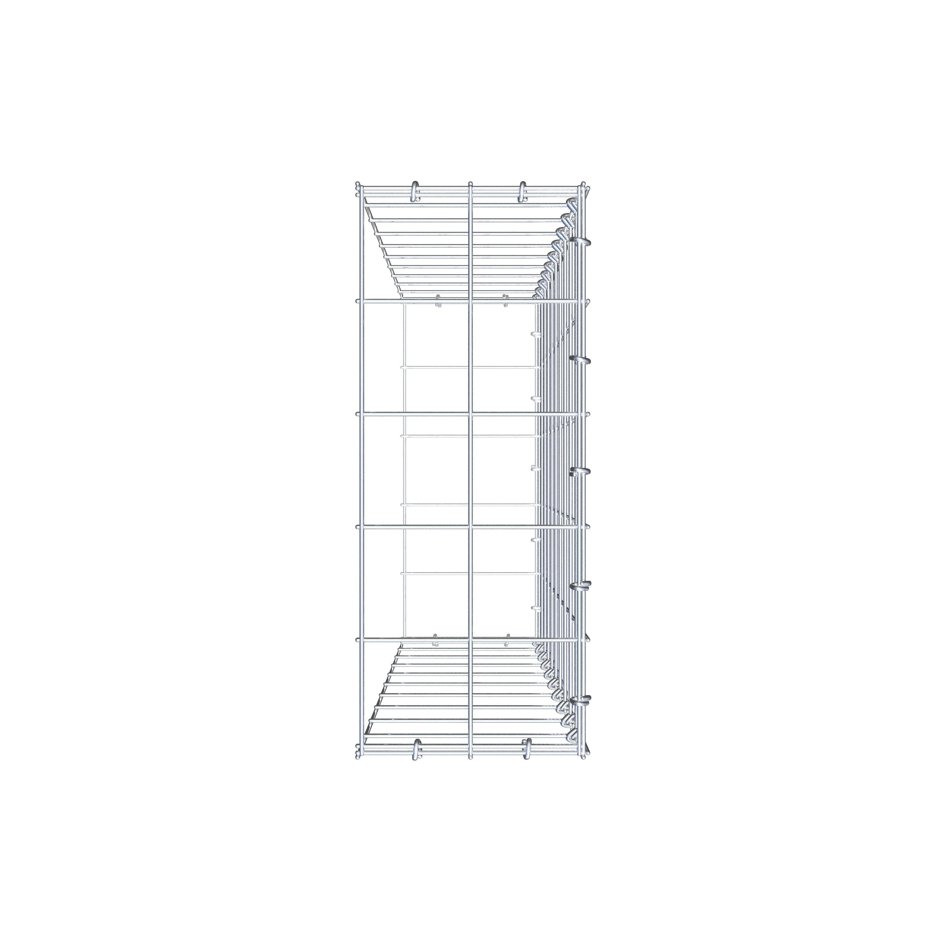 Monteret gabion type 2 100 cm x 20 cm x 50 cm (L x H x D), maskestørrelse 10 cm x 10 cm, C-ring