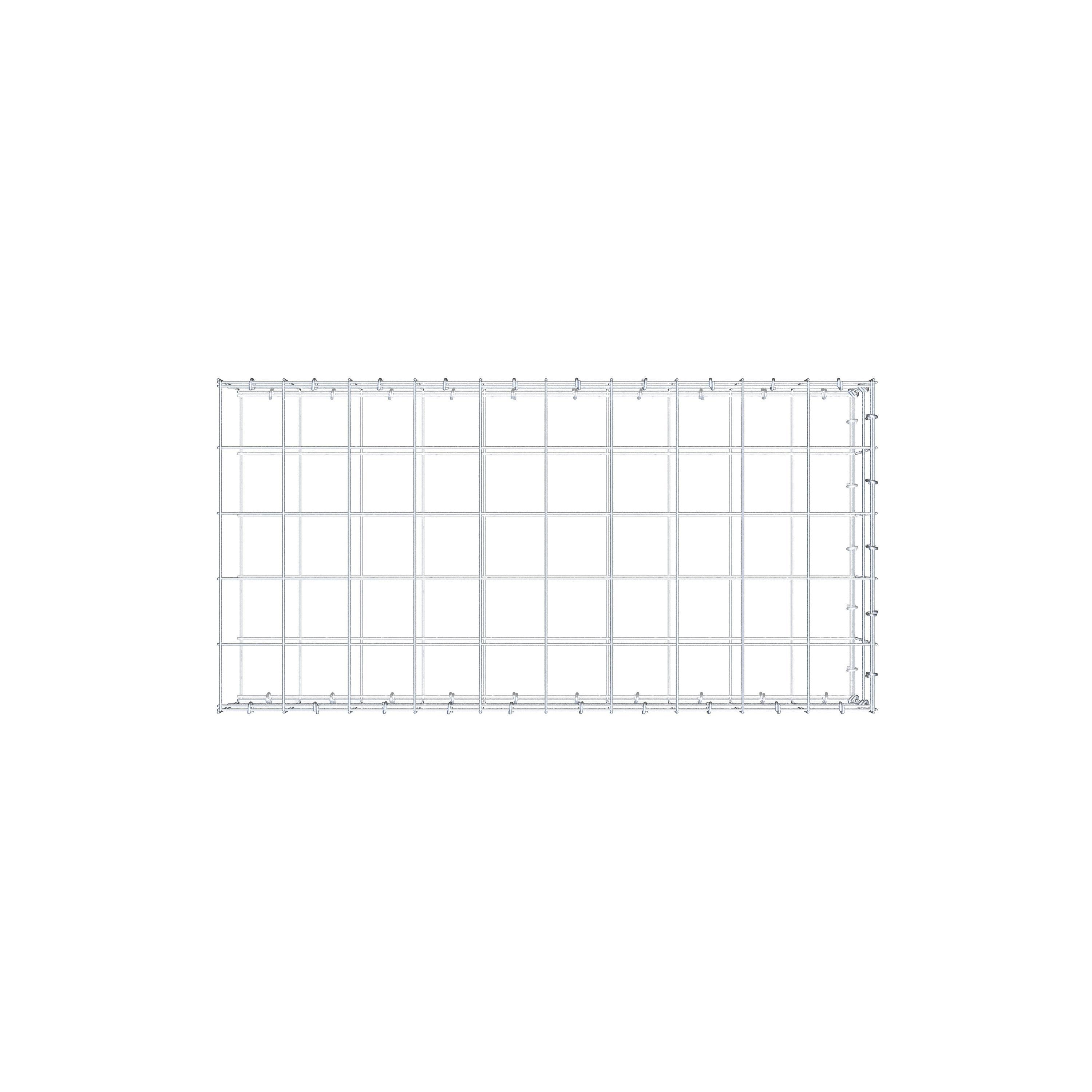 Monteret gabion type 2 100 cm x 20 cm x 50 cm (L x H x D), maskestørrelse 10 cm x 10 cm, C-ring