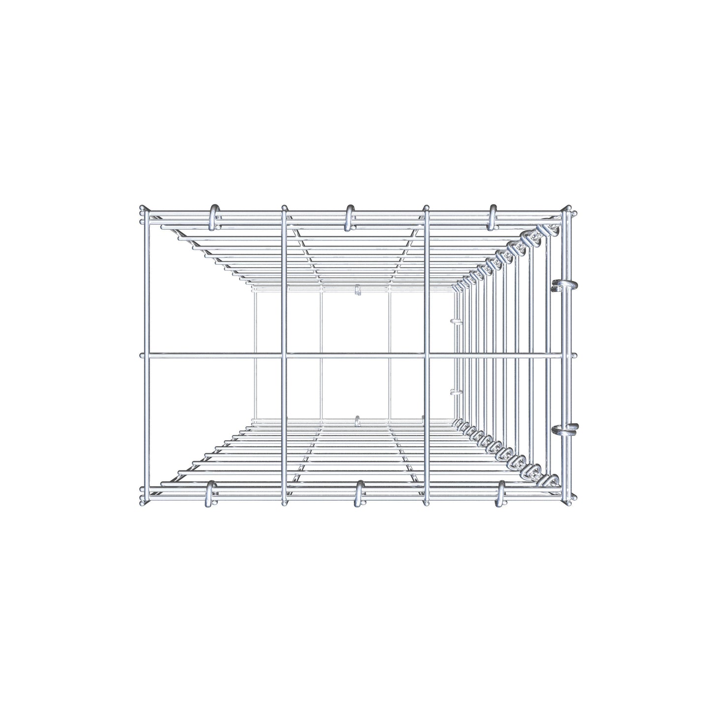 Mounted gabion type 2 100 cm x 30 cm x 20 cm (L x H x D), mesh size 10 cm x 10 cm, C-ring
