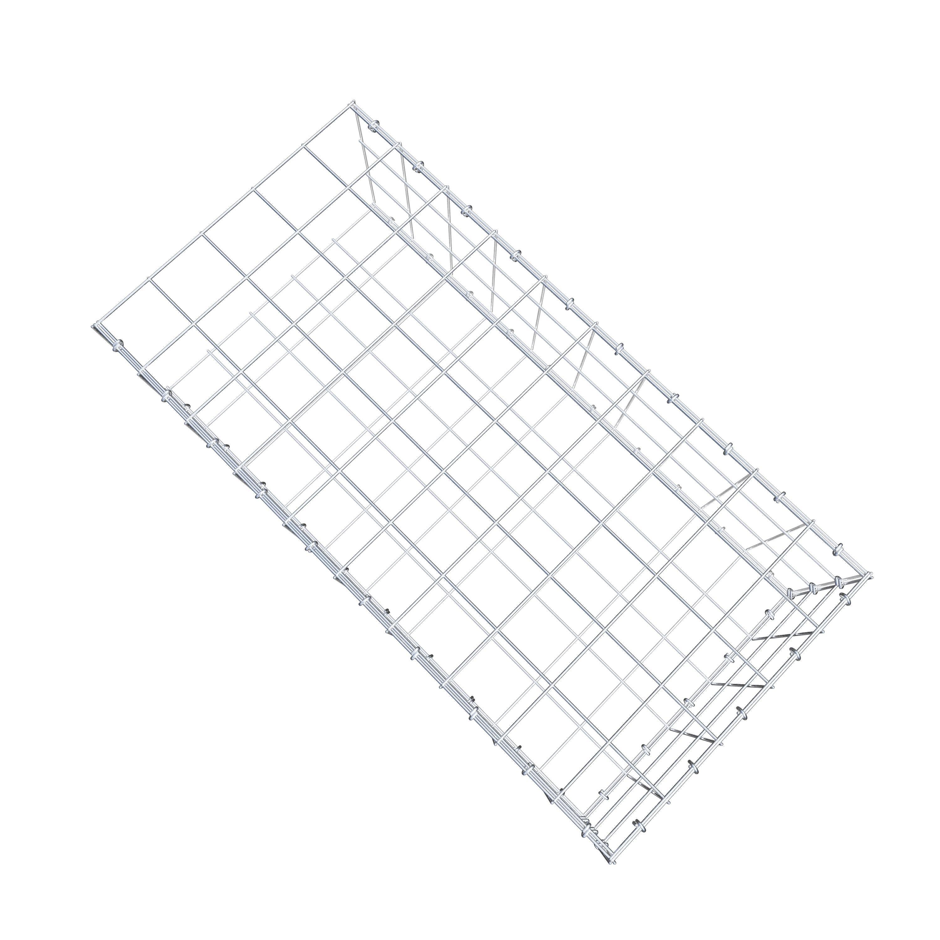 Mounted gabion type 2 100 cm x 30 cm x 50 cm (L x H x D), mesh size 10 cm x 10 cm, C-ring