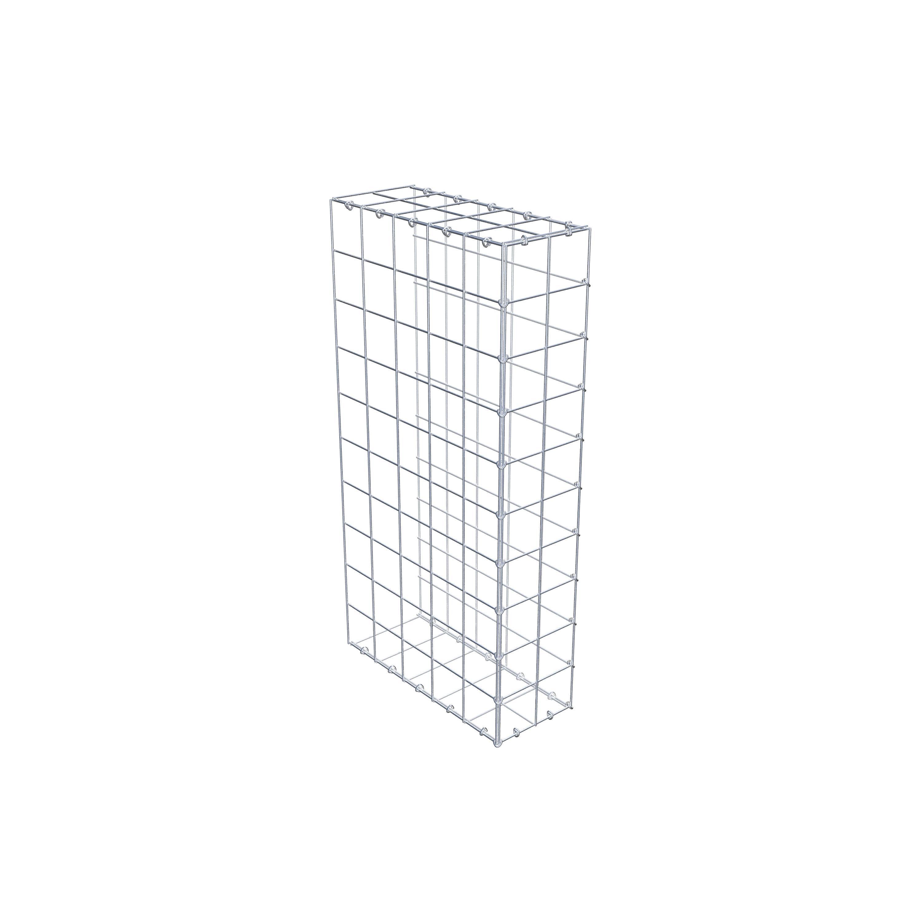 Monteret gabion type 2 100 cm x 50 cm x 20 cm (L x H x D), maskestørrelse 10 cm x 10 cm, C-ring