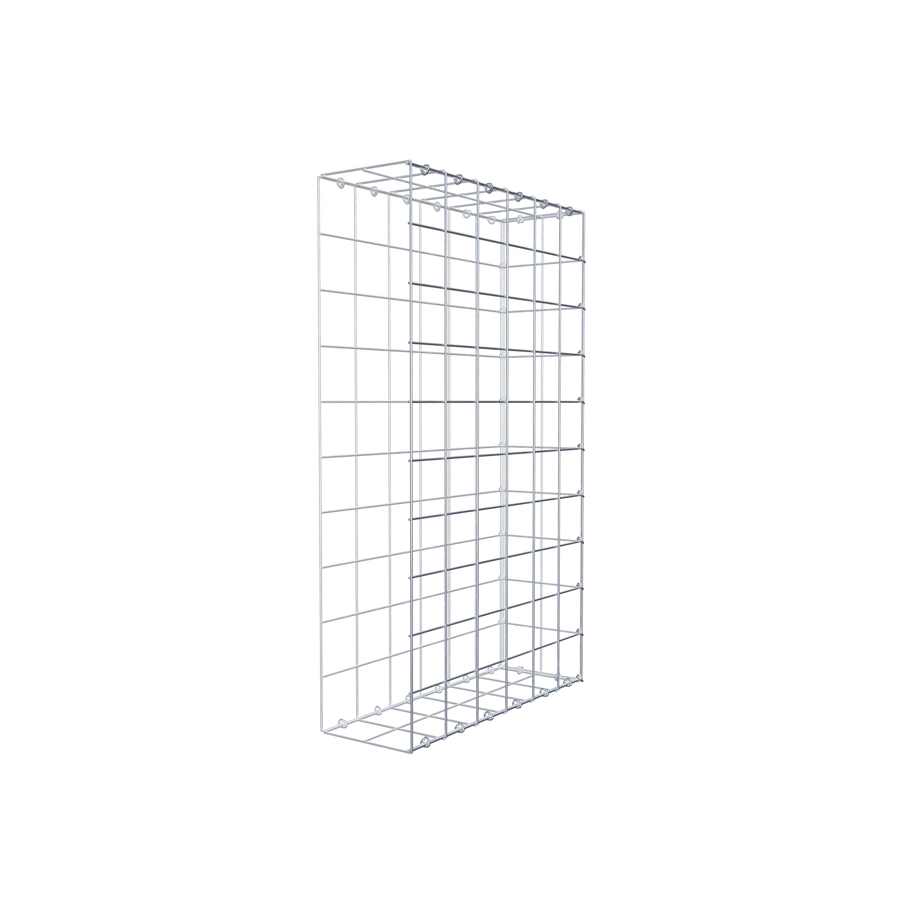 Monteret gabion type 2 100 cm x 60 cm x 20 cm (L x H x D), maskestørrelse 10 cm x 10 cm, C-ring
