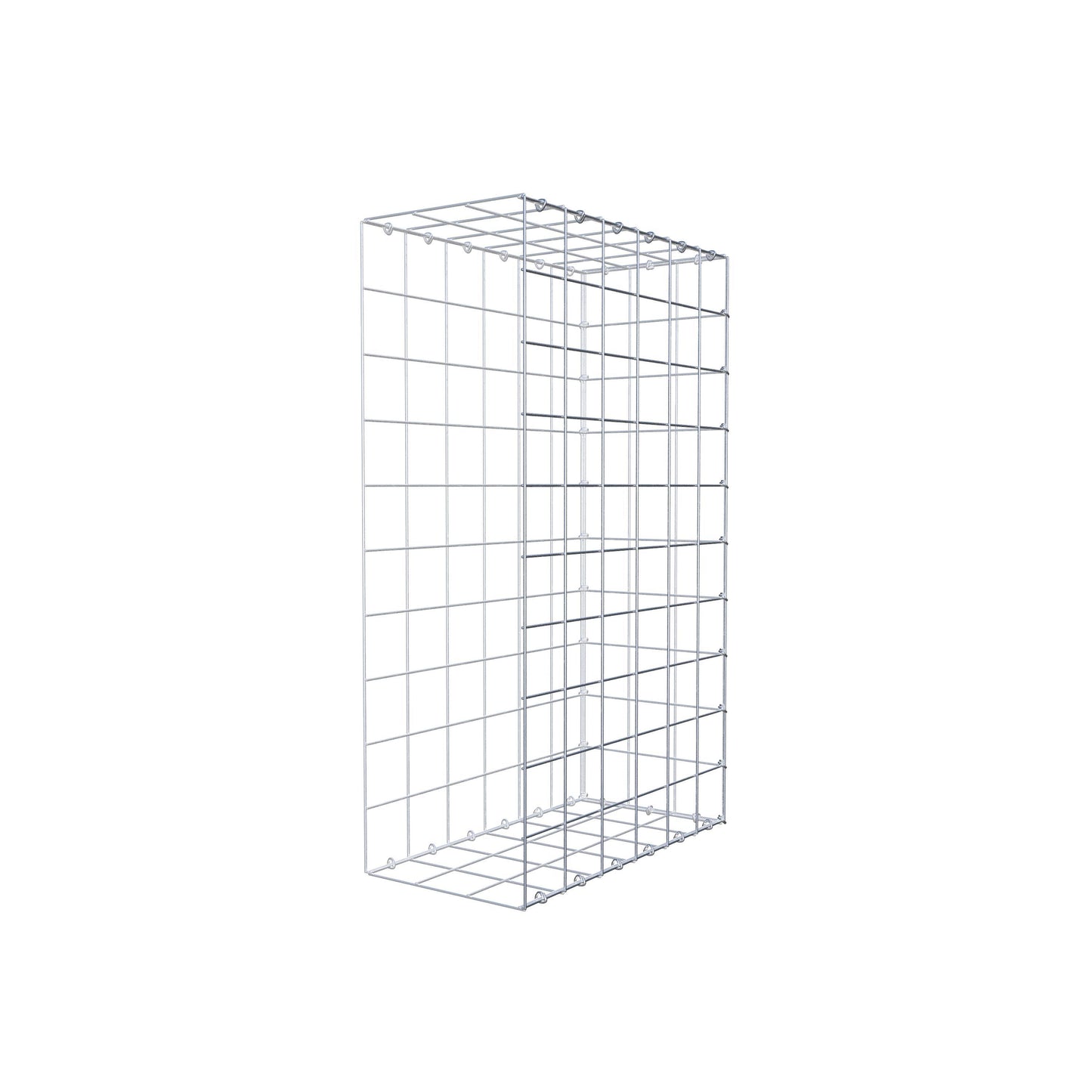 Typ 2 påbyggnadsgabion 100 cm x 60 cm x 30 cm (L x H x D), maskstorlek 10 cm x 10 cm, C-ring