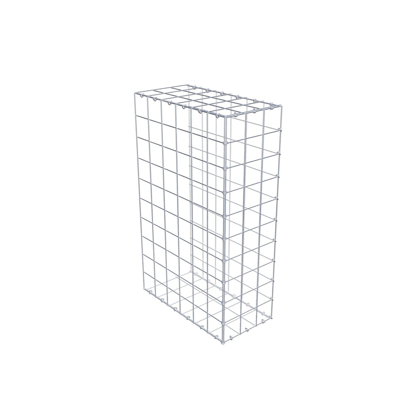 Typ 2 påbyggnadsgabion 100 cm x 60 cm x 30 cm (L x H x D), maskstorlek 10 cm x 10 cm, C-ring