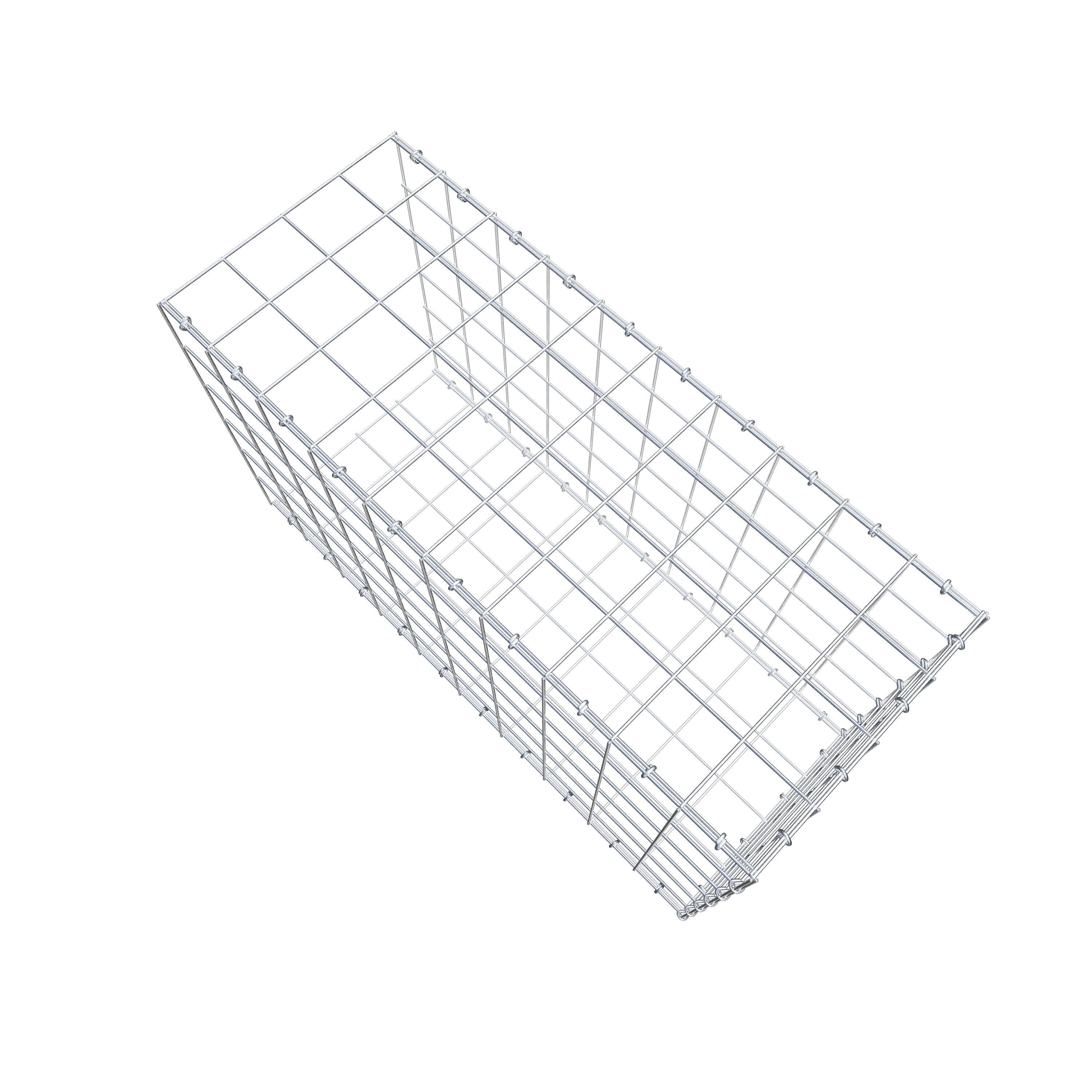 Monteret gabion type 2 100 cm x 60 cm x 40 cm (L x H x D), maskestørrelse 10 cm x 10 cm, C-ring