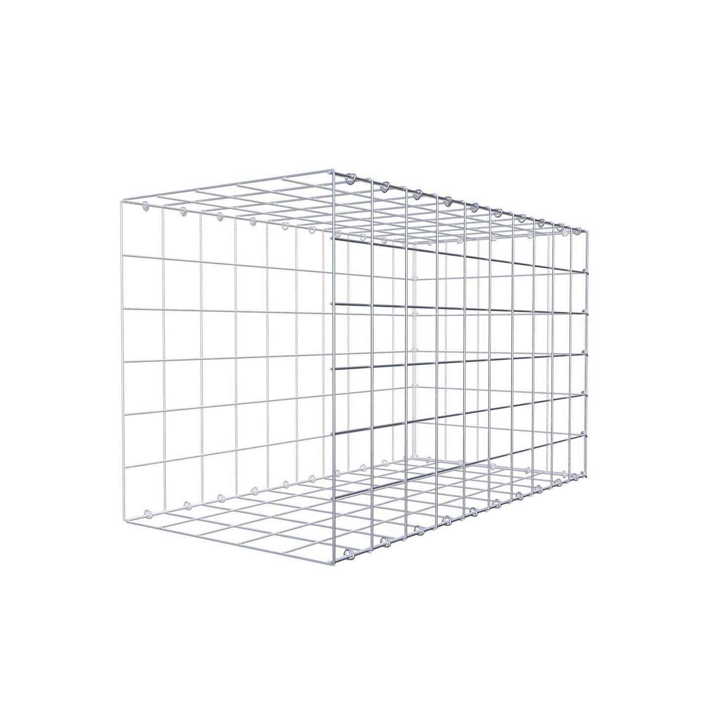 Mounted gabion type 2 100 cm x 60 cm x 50 cm (L x H x D), mesh size 10 cm x 10 cm, C-ring