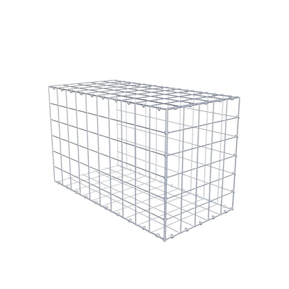 Mounted gabion type 2 100 cm x 60 cm x 50 cm (L x H x D), mesh size 10 cm x 10 cm, C-ring