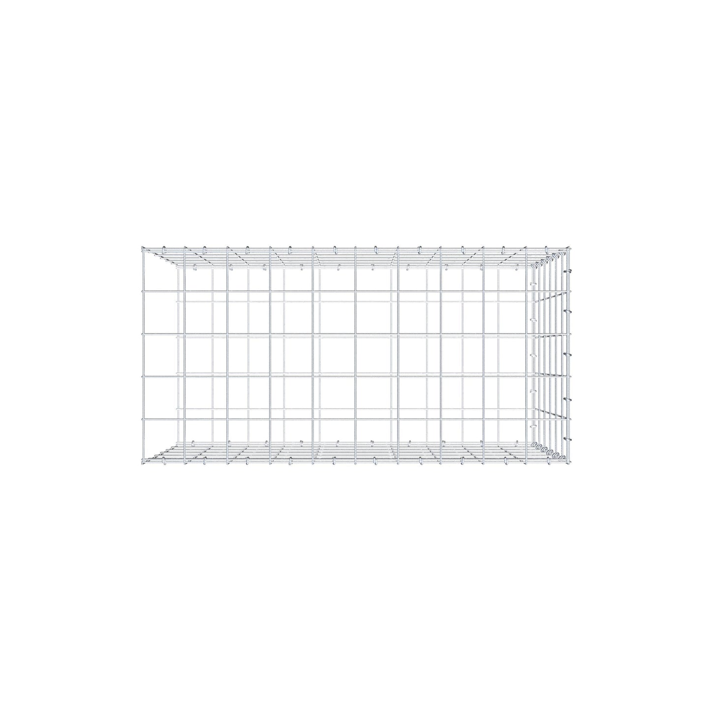Mounted gabion type 2 100 cm x 60 cm x 50 cm (L x H x D), mesh size 10 cm x 10 cm, C-ring